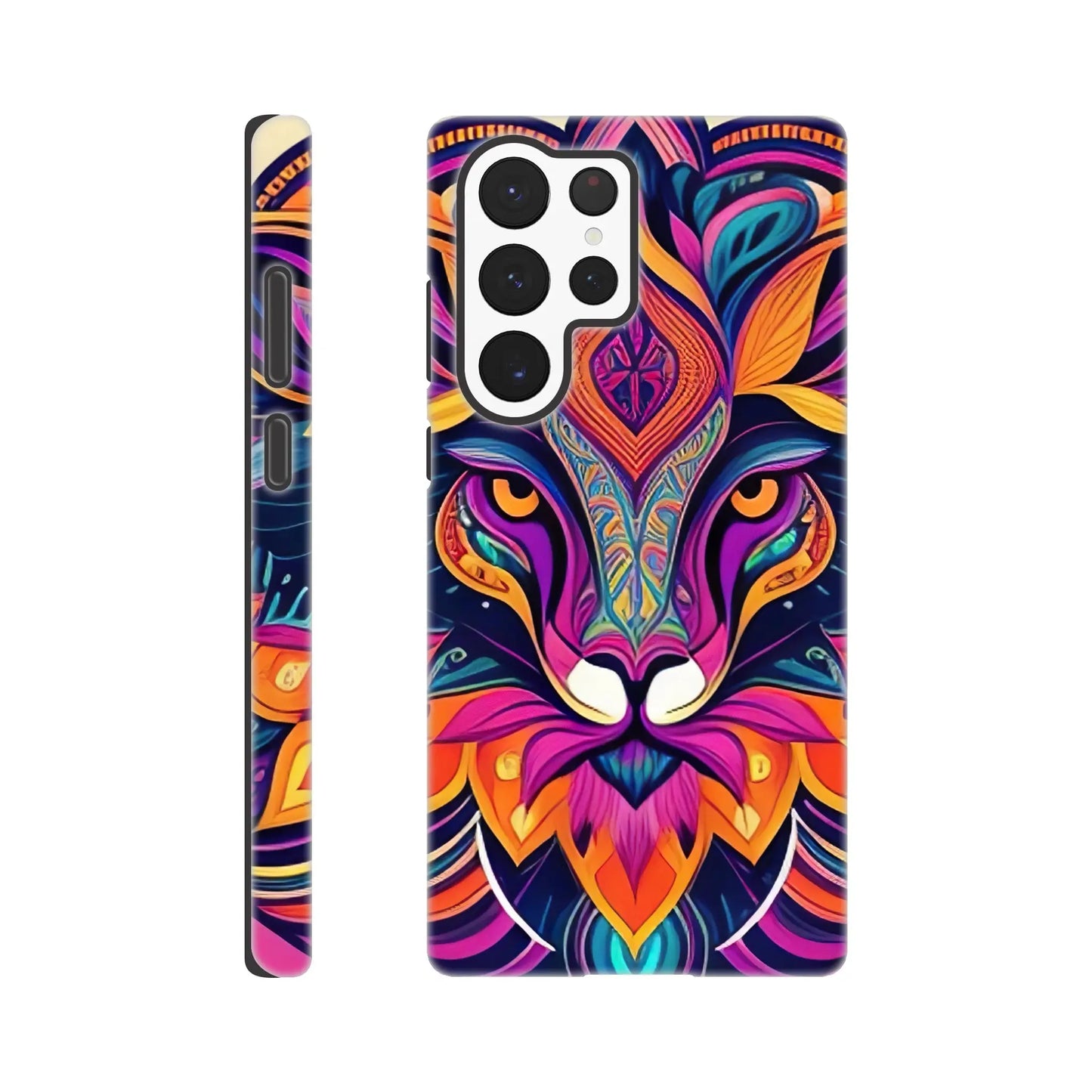 Smartphone-Hülle "Hart" - Löwenenergie - Digitaler Stil, KI-Kunst, Kreative Vielfalt, Galaxy-S22-Ultra - RolConArt