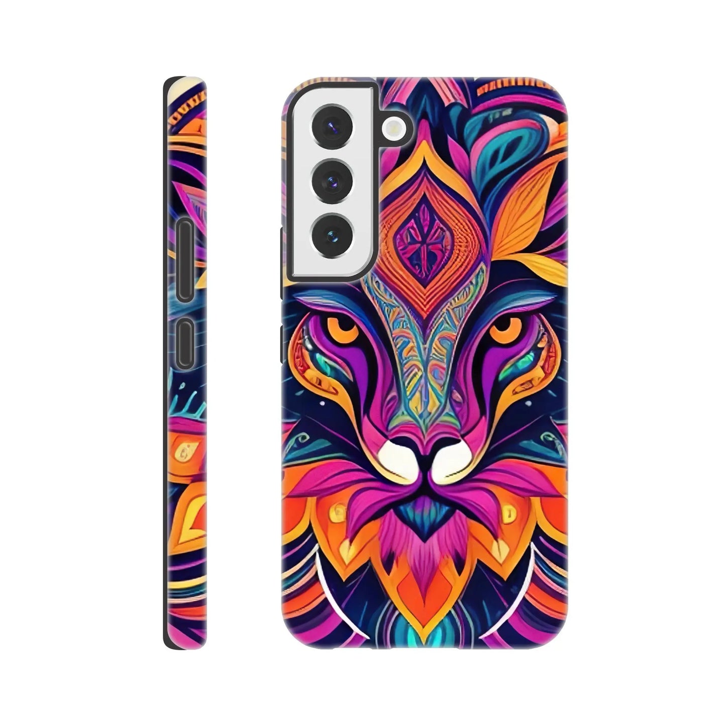 Smartphone-Hülle "Hart" - Löwenenergie - Digitaler Stil, KI-Kunst, Kreative Vielfalt, Galaxy-S22 - RolConArt