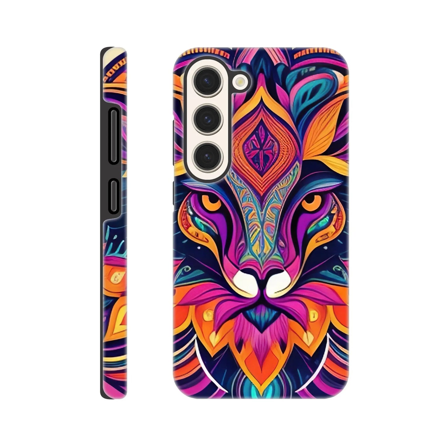 Smartphone-Hülle "Hart" - Löwenenergie - Digitaler Stil, KI-Kunst, Kreative Vielfalt, Galaxy-S23 - RolConArt