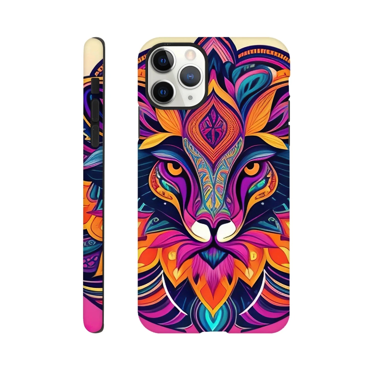Smartphone-Hülle "Hart" - Löwenenergie - Digitaler Stil, KI-Kunst, Kreative Vielfalt, iPhone-11-Pro-Max - RolConArt