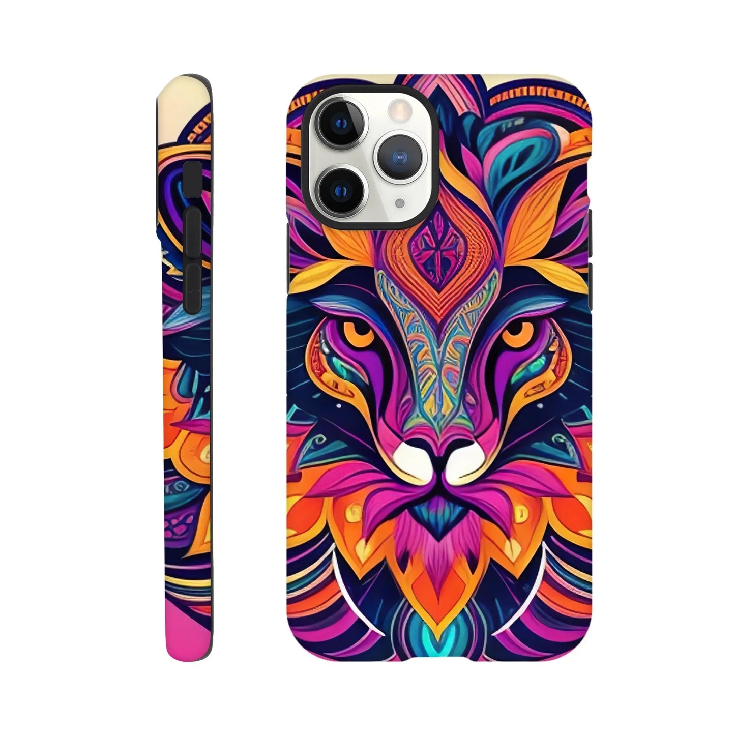 Smartphone-Hülle "Hart" - Löwenenergie - Digitaler Stil, KI-Kunst, Kreative Vielfalt, iPhone-11-Pro - RolConArt