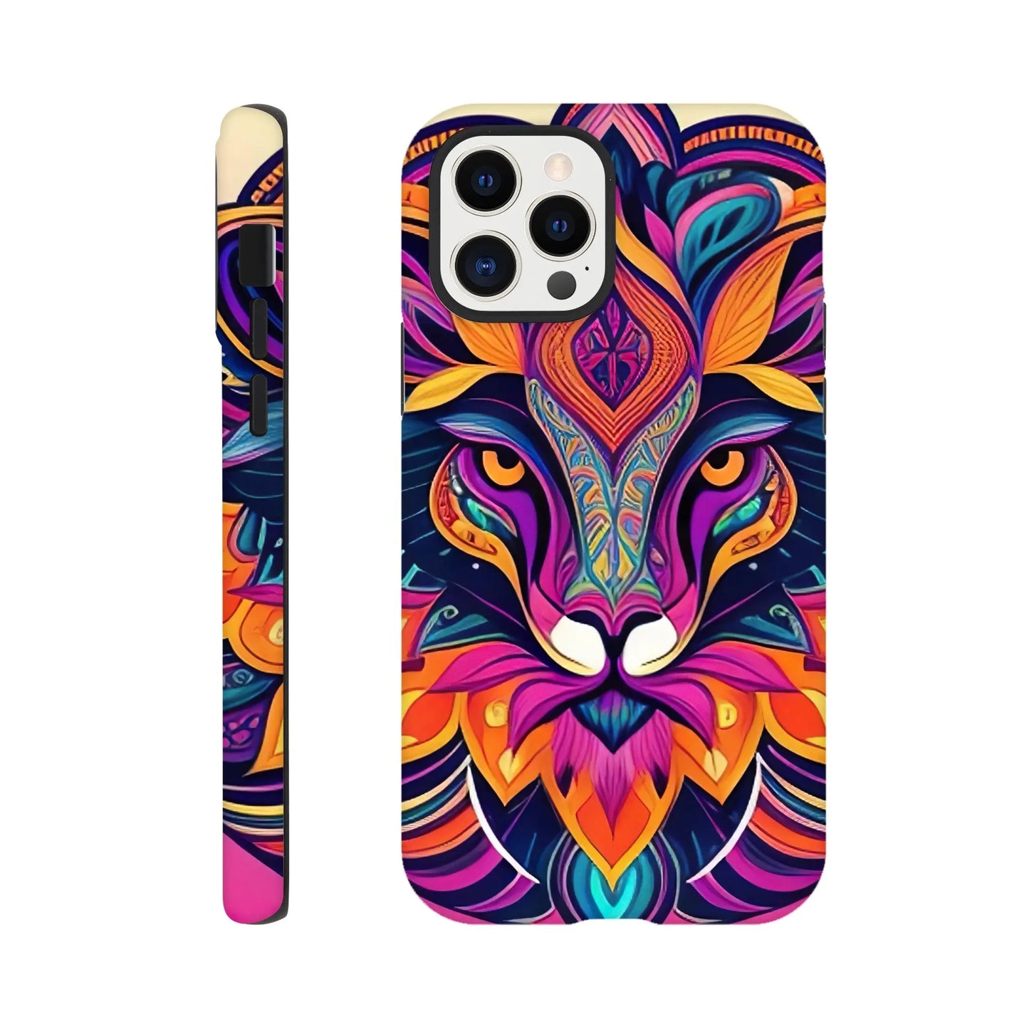 Smartphone-Hülle "Hart" - Löwenenergie - Digitaler Stil, KI-Kunst, Kreative Vielfalt, iPhone-12-Pro - RolConArt
