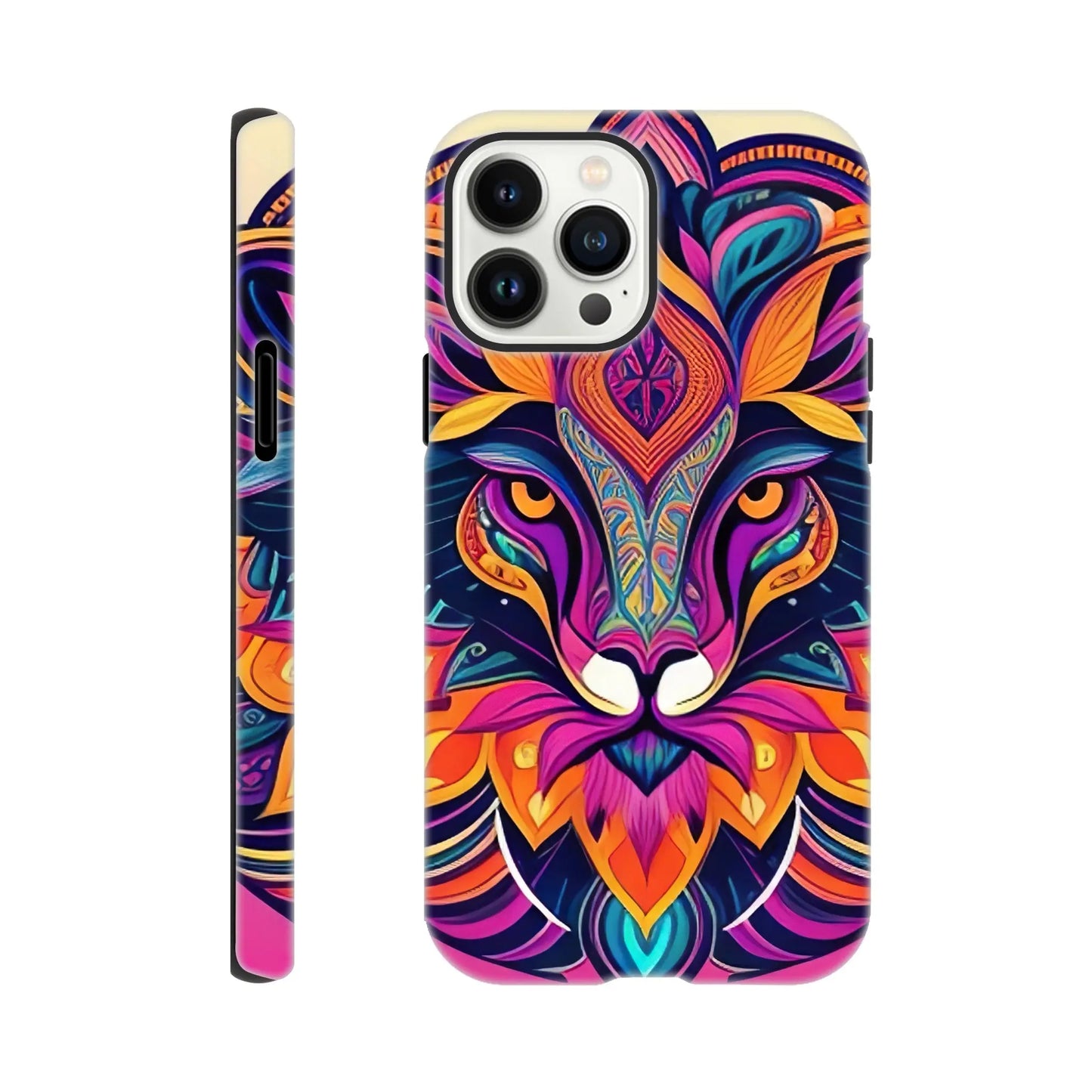 Smartphone-Hülle "Hart" - Löwenenergie - Digitaler Stil, KI-Kunst, Kreative Vielfalt, iPhone-13-Pro-Max - RolConArt