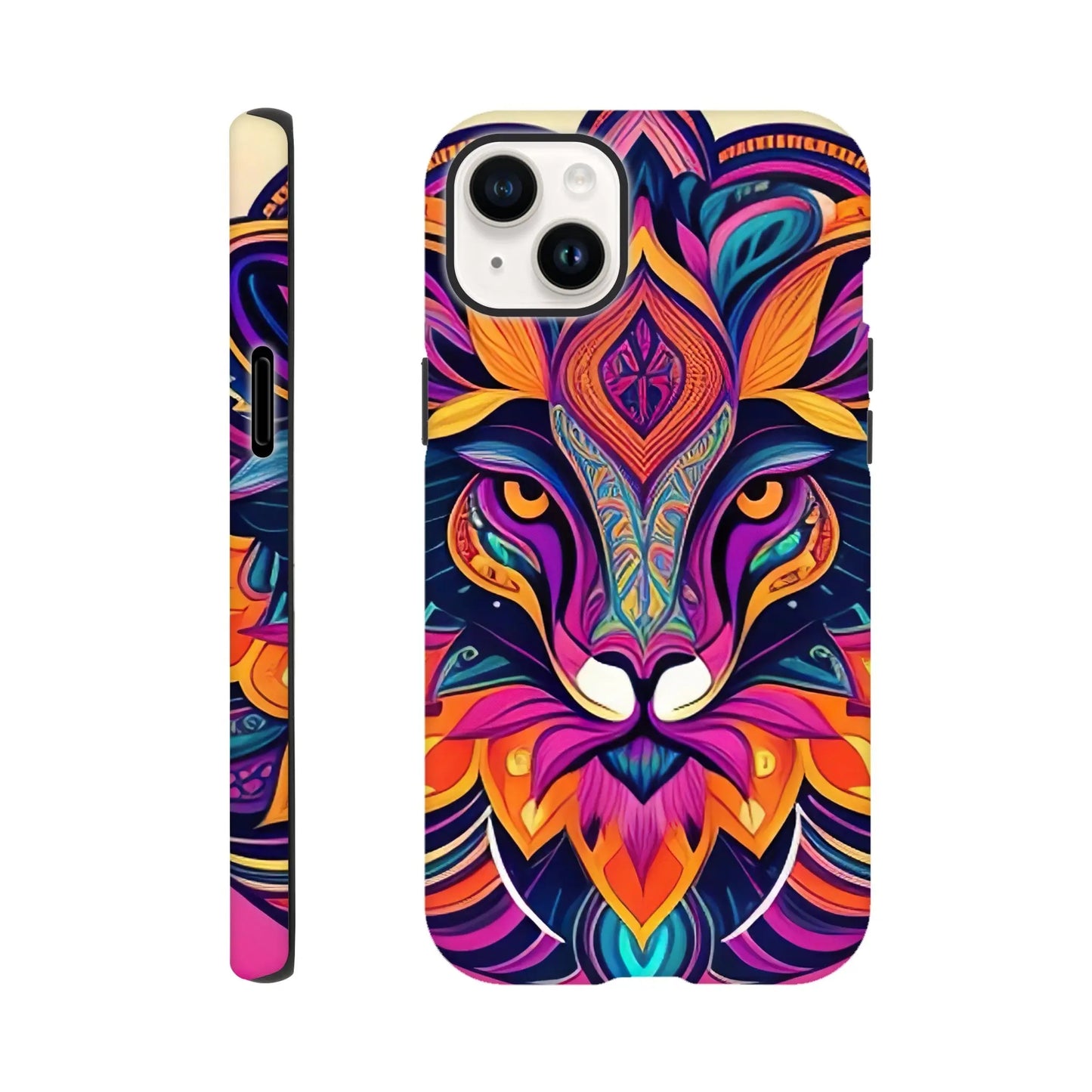Smartphone-Hülle "Hart" - Löwenenergie - Digitaler Stil, KI-Kunst, Kreative Vielfalt, iPhone-14-Plus - RolConArt