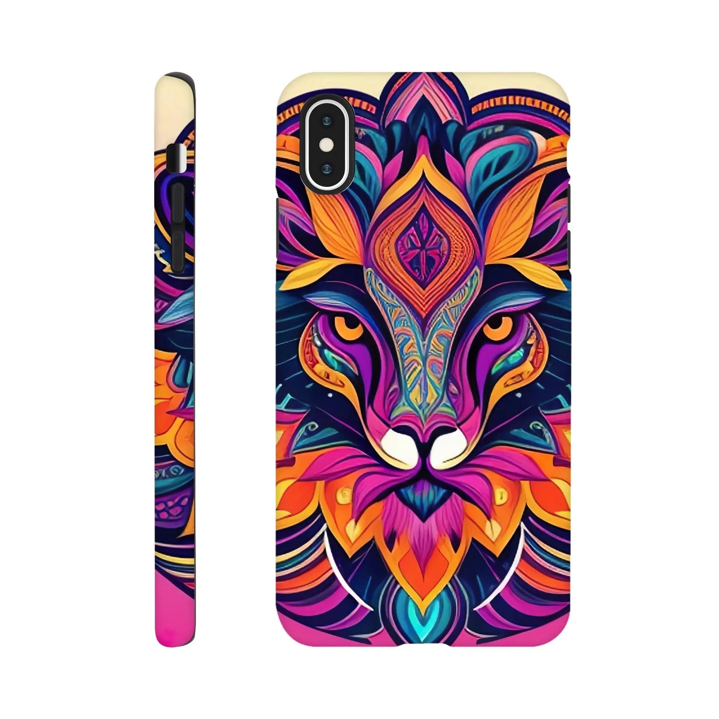 Smartphone-Hülle "Hart" - Löwenenergie - Digitaler Stil, KI-Kunst, Kreative Vielfalt, iPhone-XS-Max - RolConArt