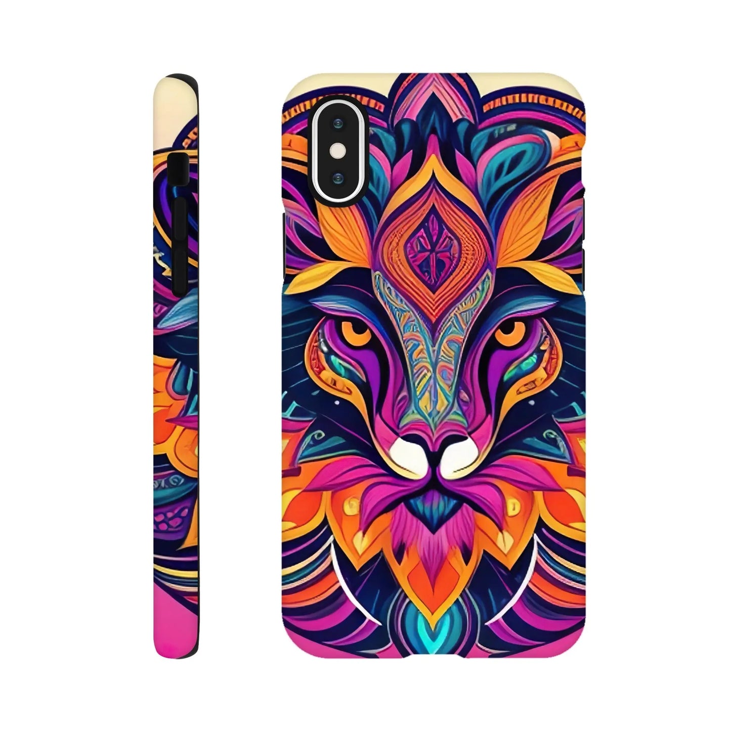 Smartphone-Hülle "Hart" - Löwenenergie - Digitaler Stil, KI-Kunst, Kreative Vielfalt, iPhone-X - RolConArt