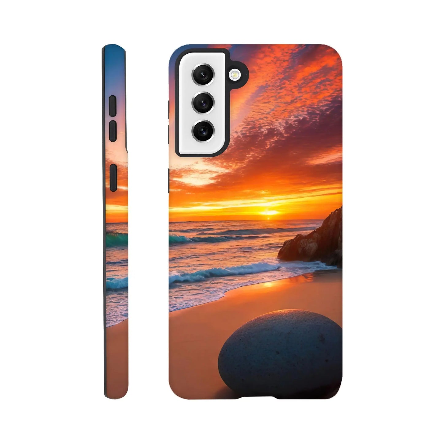 Smartphone-Hülle "Hart" - Strandlandschaft - Foto Stil, KI-Kunst, Landschaften, Galaxy-S21-Plus - RolConArt