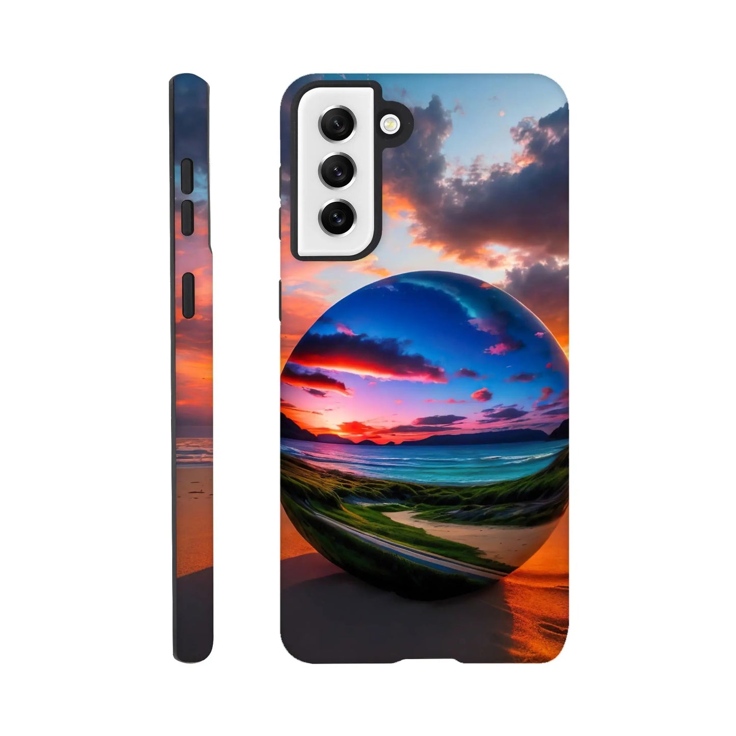 Smartphone-Hülle "Hart" - Strandlandschaft - Foto Stil, KI-Kunst, Landschaften, Galaxy-S21-Plus - RolConArt