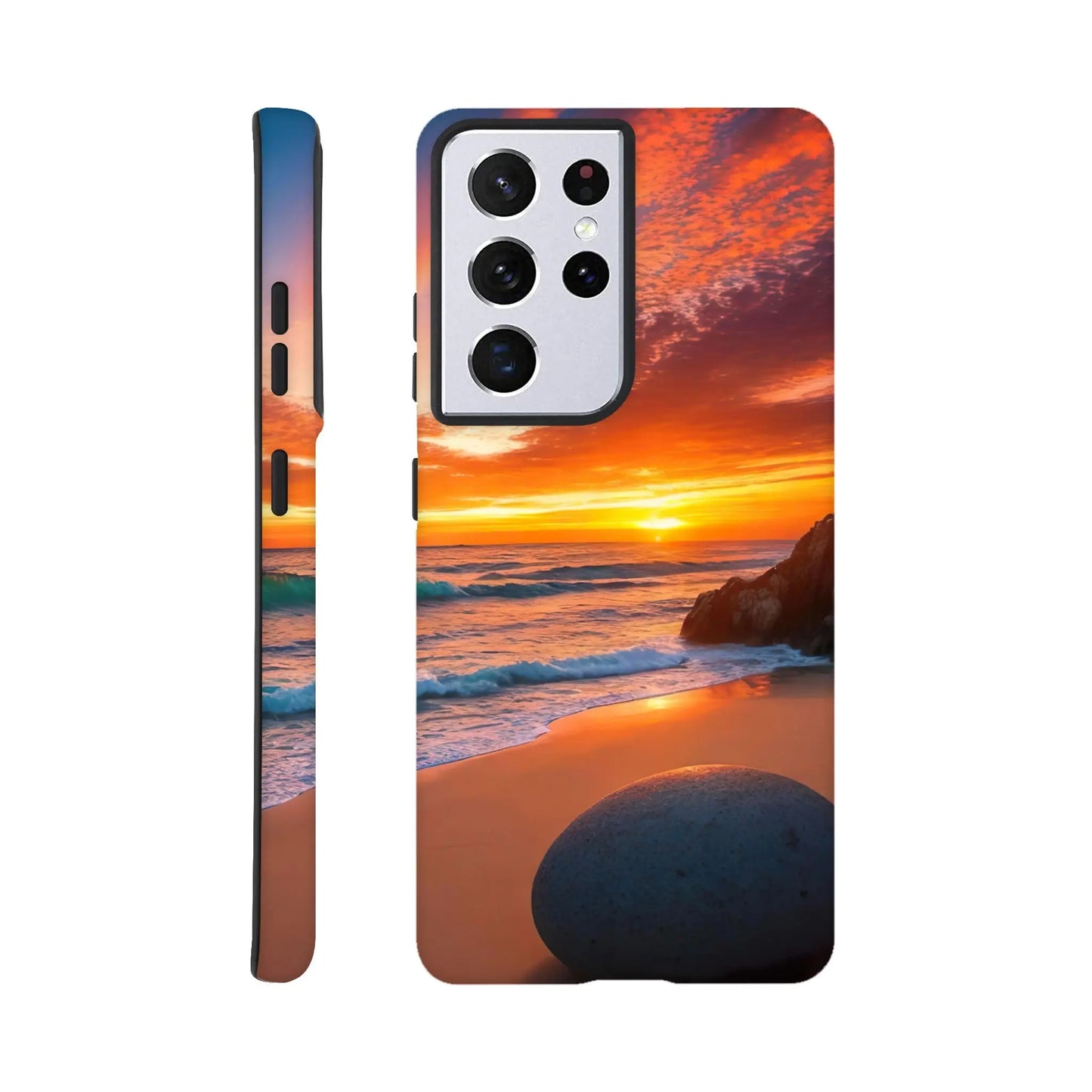 Smartphone-Hülle "Hart" - Strandlandschaft - Foto Stil, KI-Kunst, Landschaften, Galaxy-S21-Ultra - RolConArt