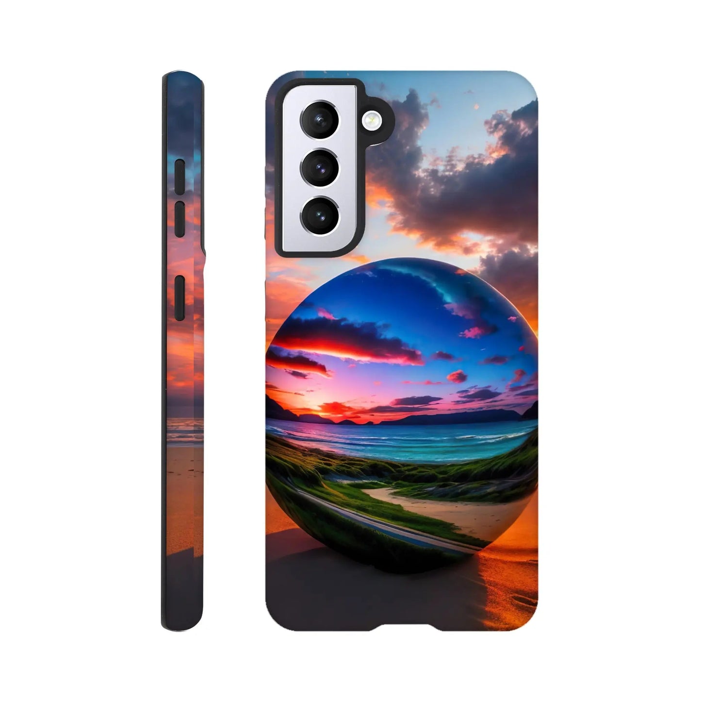 Smartphone-Hülle "Hart" - Strandlandschaft - Foto Stil, KI-Kunst, Landschaften, Galaxy-S21 - RolConArt