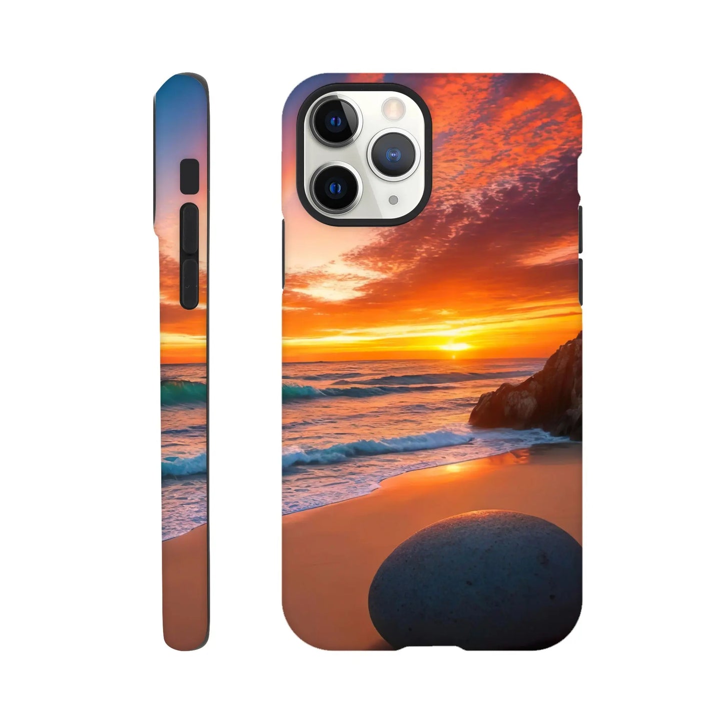 Smartphone-Hülle "Hart" - Strandlandschaft - Foto Stil, KI-Kunst, Landschaften, iPhone-11-Pro - RolConArt