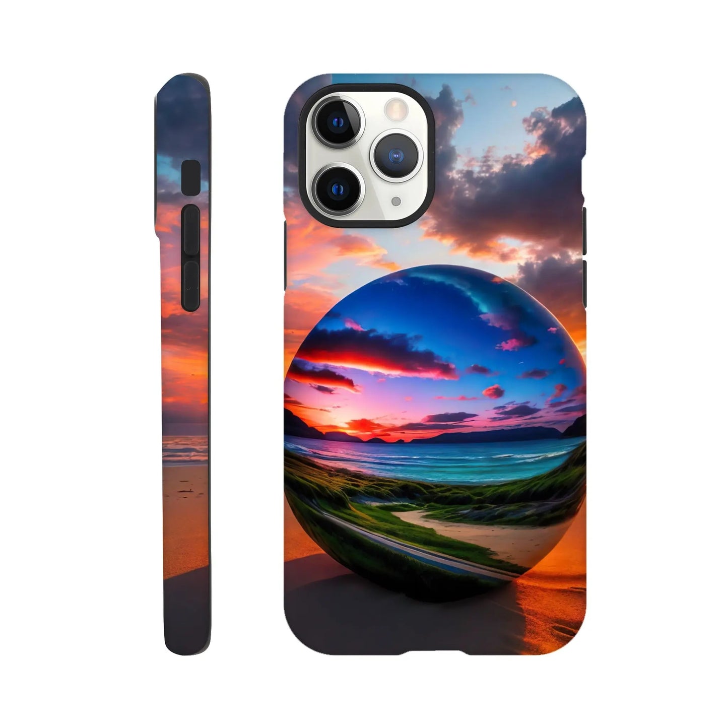 Smartphone-Hülle "Hart" - Strandlandschaft - Foto Stil, KI-Kunst, Landschaften, iPhone-11-Pro - RolConArt
