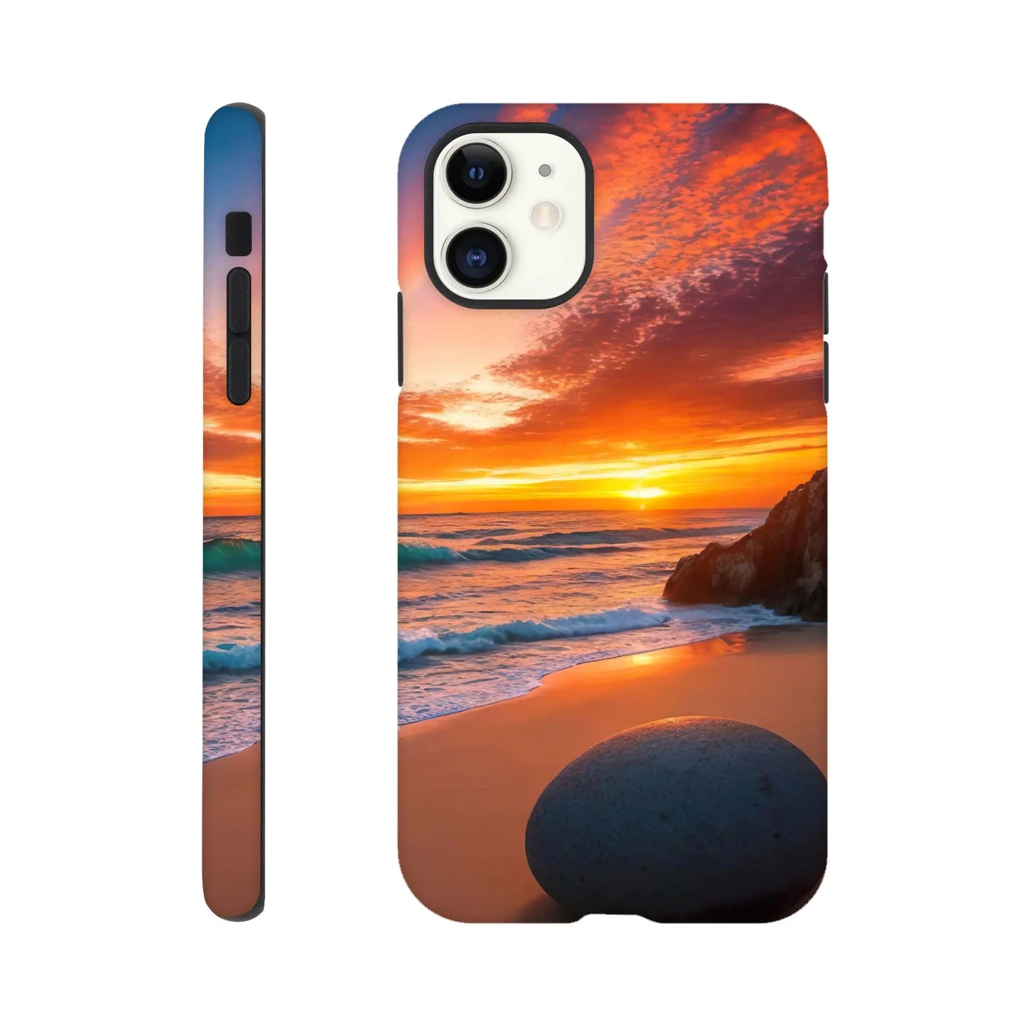 Smartphone-Hülle "Hart" - Strandlandschaft - Foto Stil, KI-Kunst, Landschaften, iPhone-11 - RolConArt