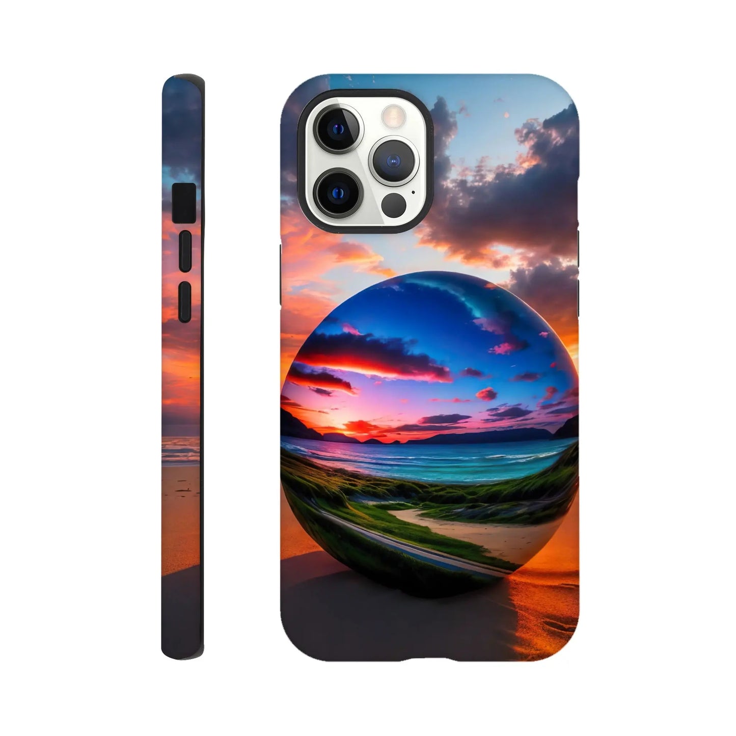 Smartphone-Hülle "Hart" - Strandlandschaft - Foto Stil, KI-Kunst, Landschaften, iPhone-12-Pro-Max - RolConArt