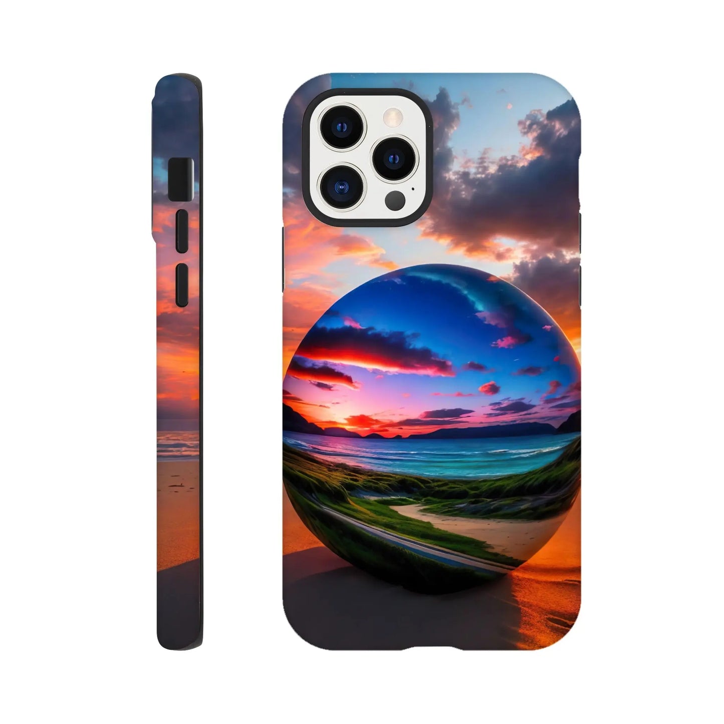 Smartphone-Hülle "Hart" - Strandlandschaft - Foto Stil, KI-Kunst, Landschaften, iPhone-12-Pro - RolConArt