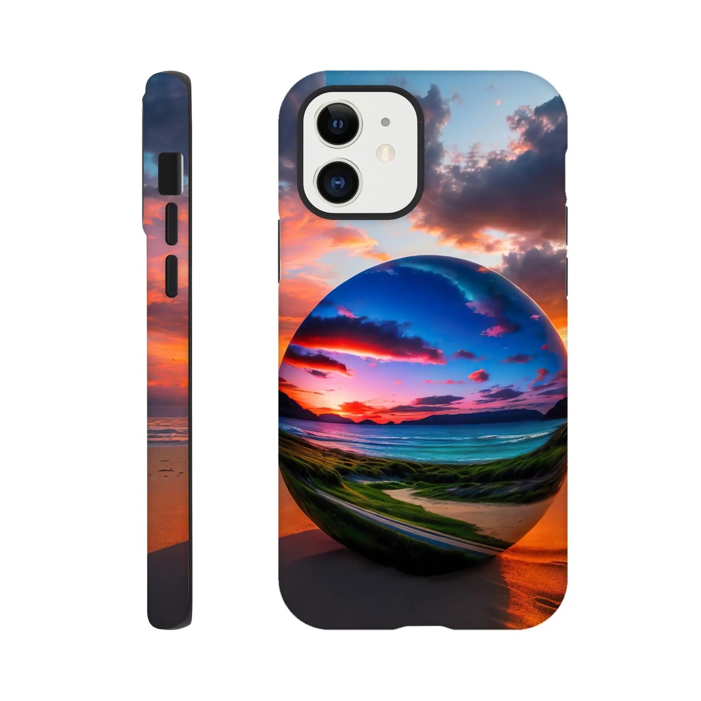 Smartphone-Hülle "Hart" - Strandlandschaft - Foto Stil, KI-Kunst, Landschaften, iPhone-12 - RolConArt