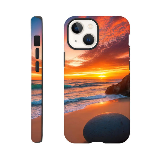 Smartphone-Hülle "Hart" - Strandlandschaft - Foto Stil, KI-Kunst, Landschaften, iPhone-13-Mini - RolConArt