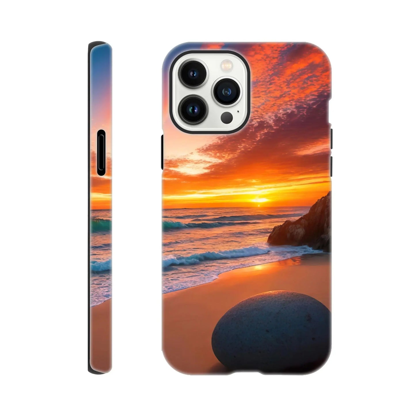 Smartphone-Hülle "Hart" - Strandlandschaft - Foto Stil, KI-Kunst, Landschaften, iPhone-13-Pro-Max - RolConArt