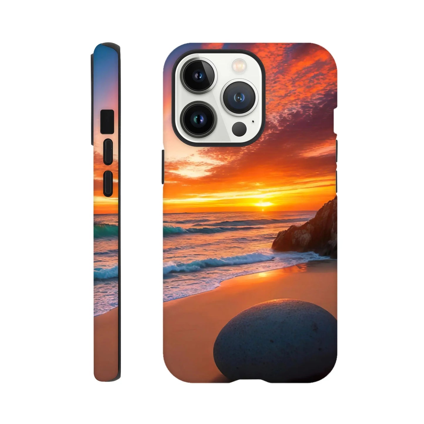 Smartphone-Hülle "Hart" - Strandlandschaft - Foto Stil, KI-Kunst, Landschaften, iPhone-13-Pro - RolConArt