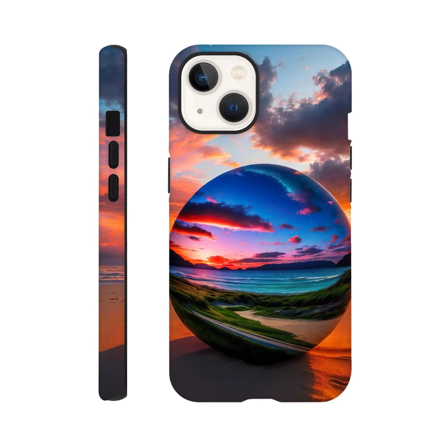 Smartphone-Hülle "Hart" - Strandlandschaft - Foto Stil, KI-Kunst, Landschaften, iPhone-13 - RolConArt