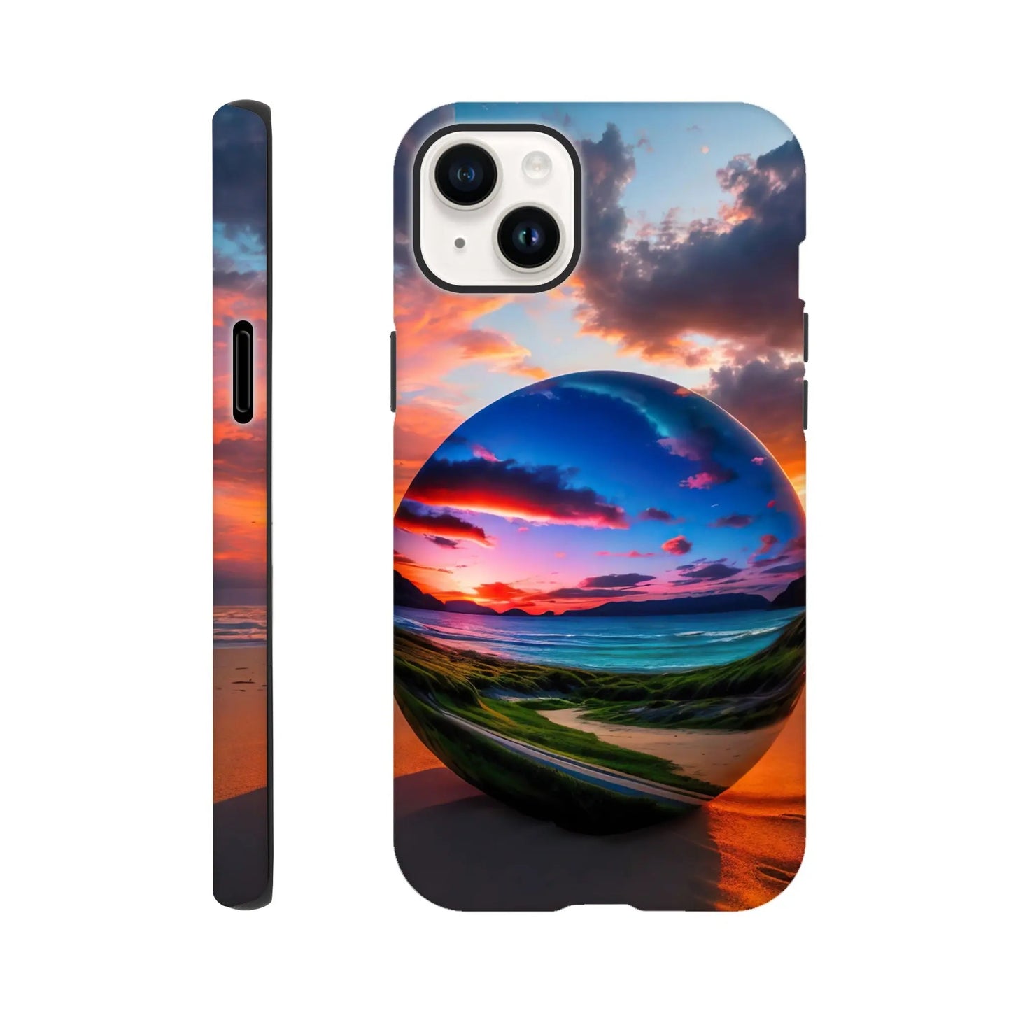 Smartphone-Hülle "Hart" - Strandlandschaft - Foto Stil, KI-Kunst, Landschaften, iPhone-14-Plus - RolConArt