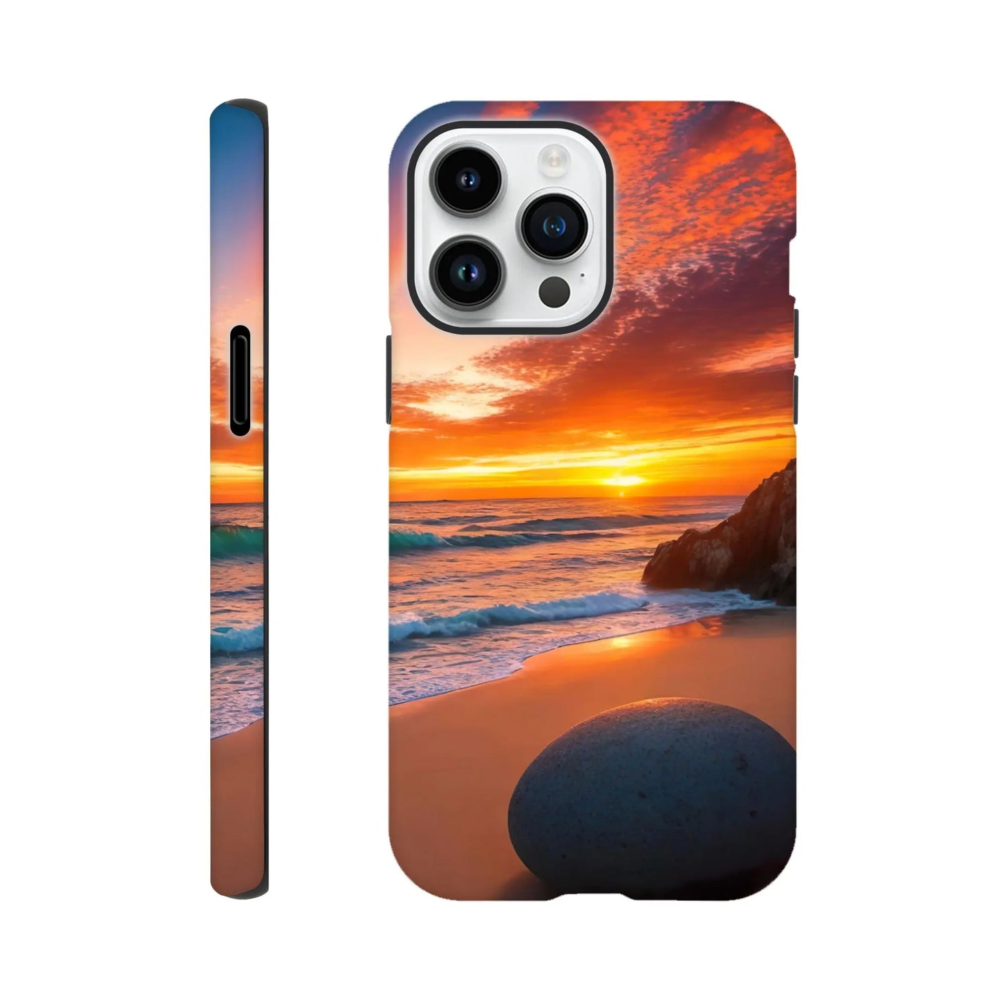 Smartphone-Hülle "Hart" - Strandlandschaft - Foto Stil, KI-Kunst, Landschaften, iPhone-14-Pro-Max - RolConArt