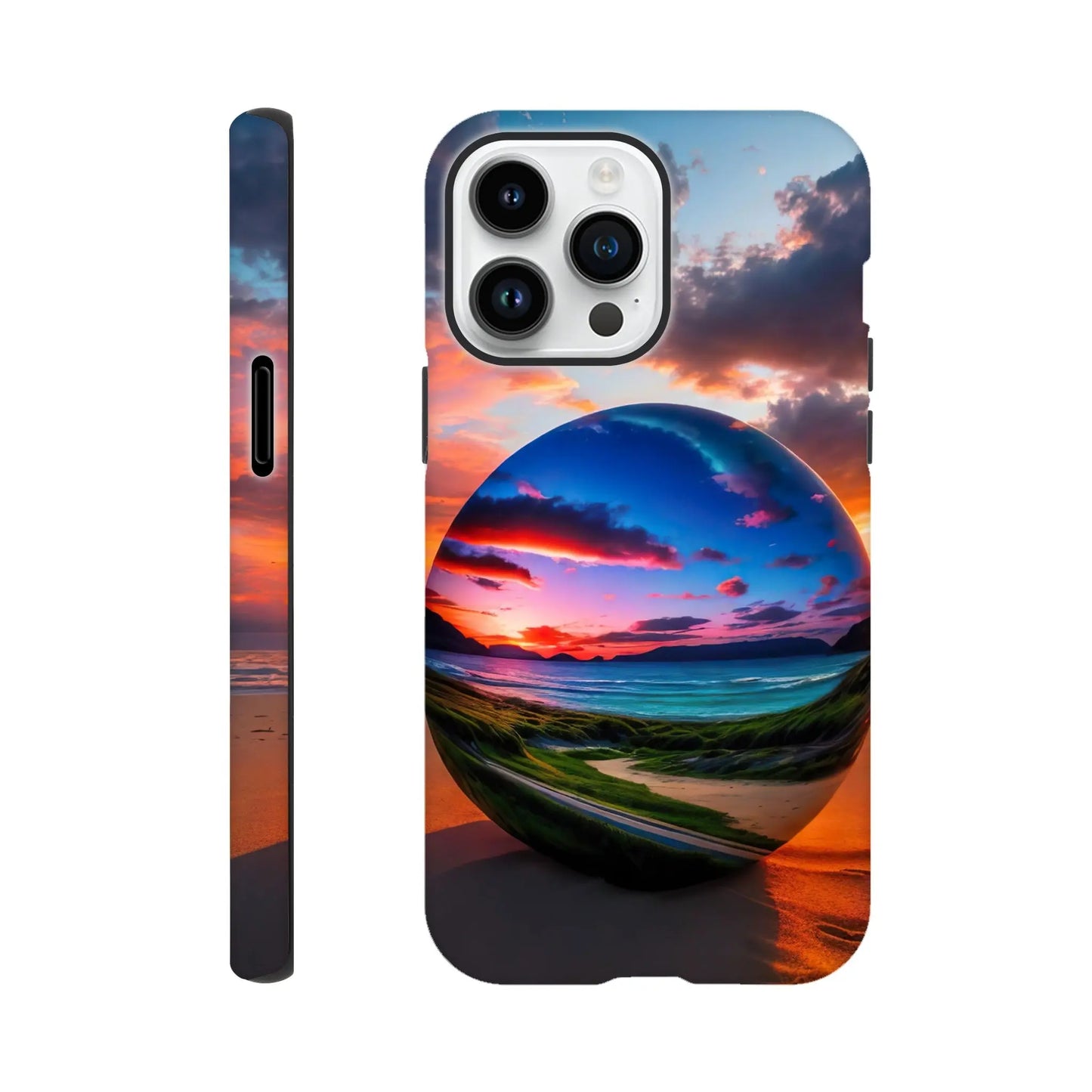 Smartphone-Hülle "Hart" - Strandlandschaft - Foto Stil, KI-Kunst, Landschaften, iPhone-14-Pro-Max - RolConArt