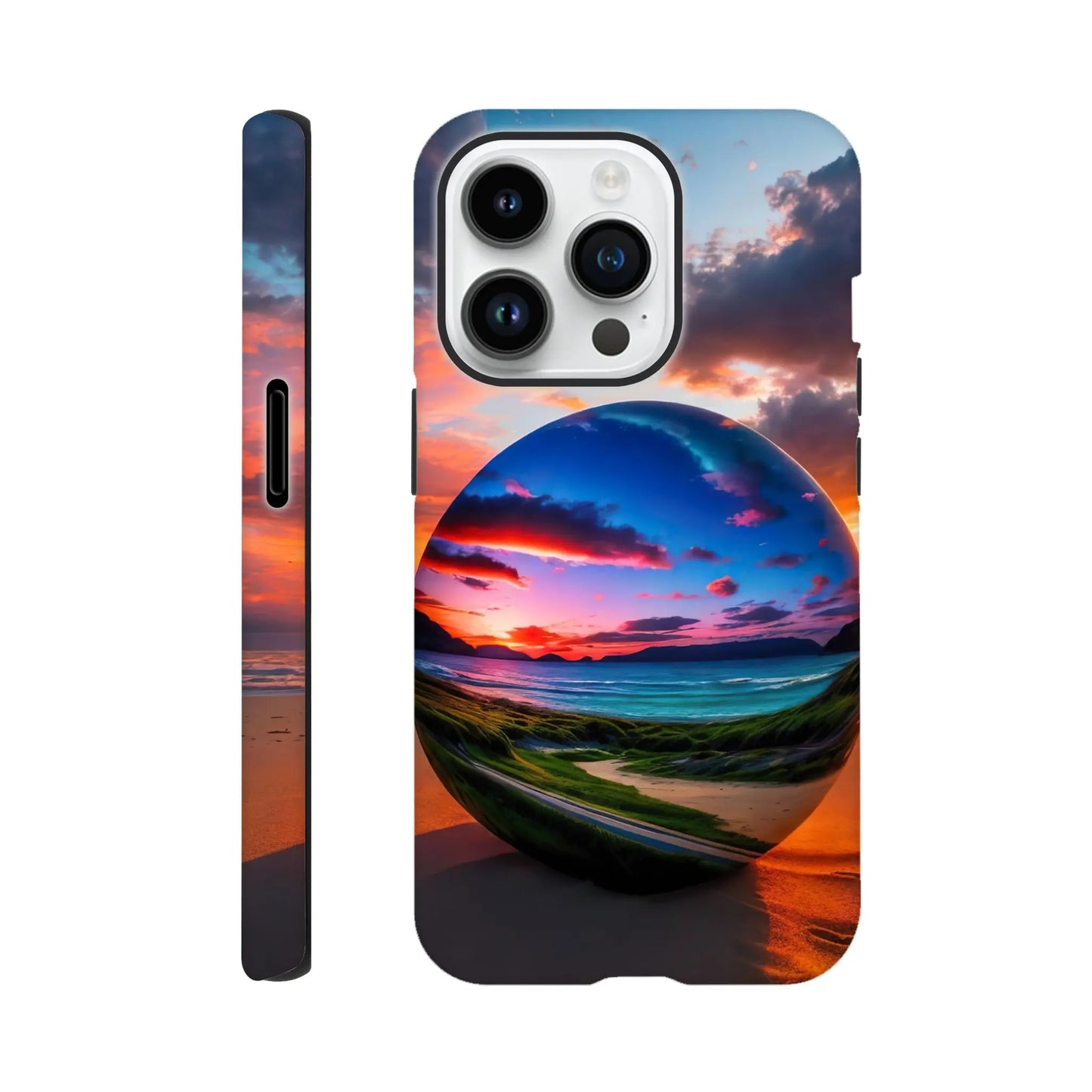 Smartphone-Hülle "Hart" - Strandlandschaft - Foto Stil, KI-Kunst, Landschaften, iPhone-14-Pro - RolConArt