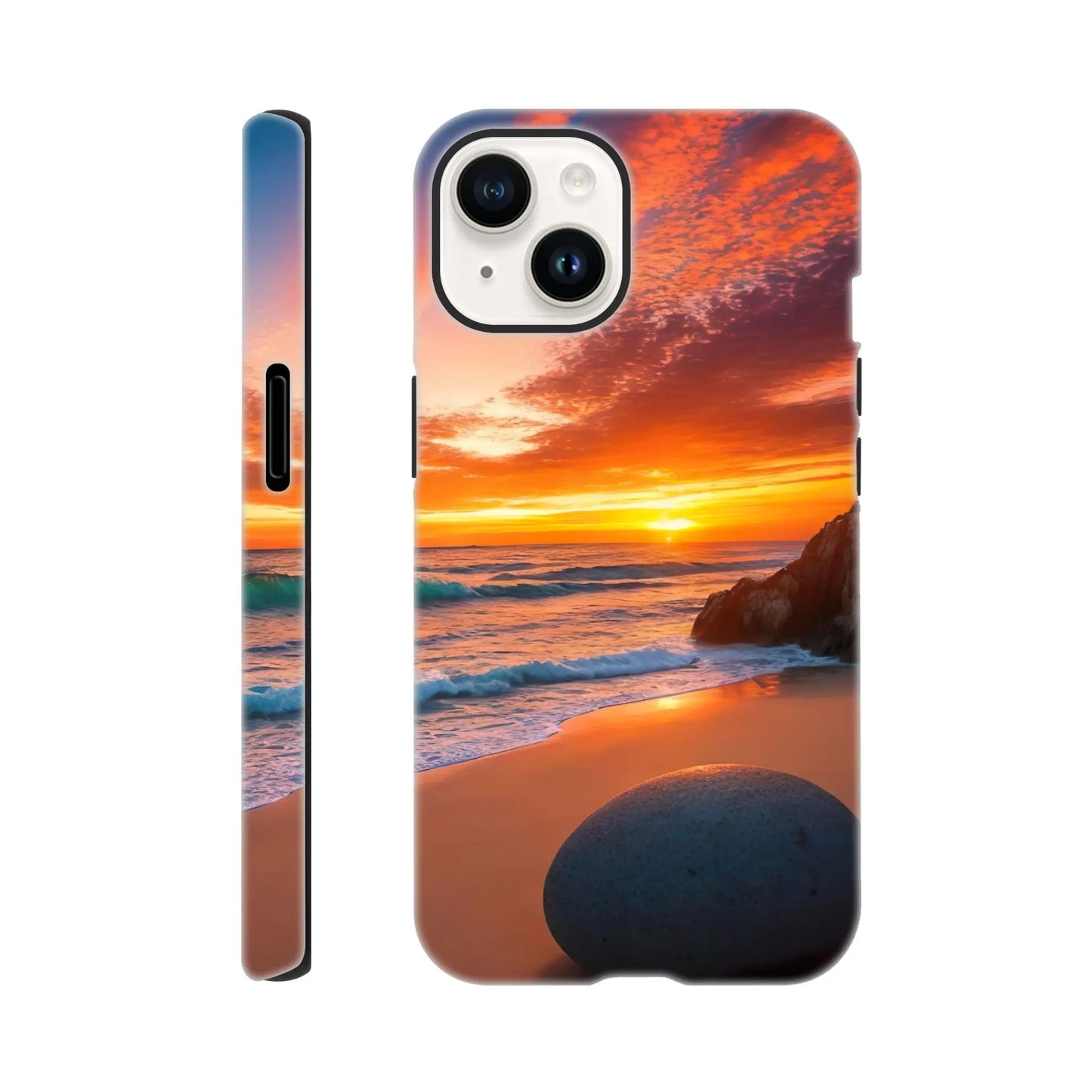 Smartphone-Hülle "Hart" - Strandlandschaft - Foto Stil, KI-Kunst, Landschaften, iPhone-14 - RolConArt