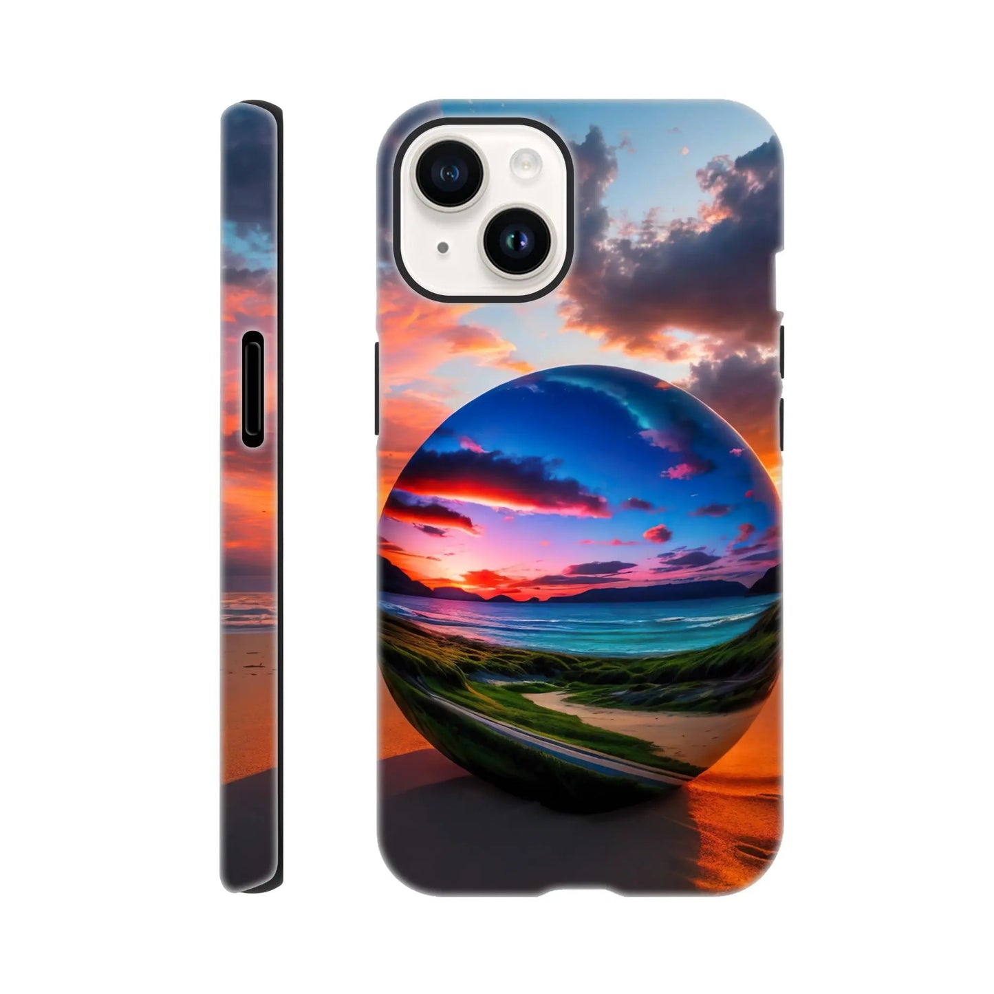 Smartphone-Hülle "Hart" - Strandlandschaft - Foto Stil, KI-Kunst, Landschaften, iPhone-14 - RolConArt
