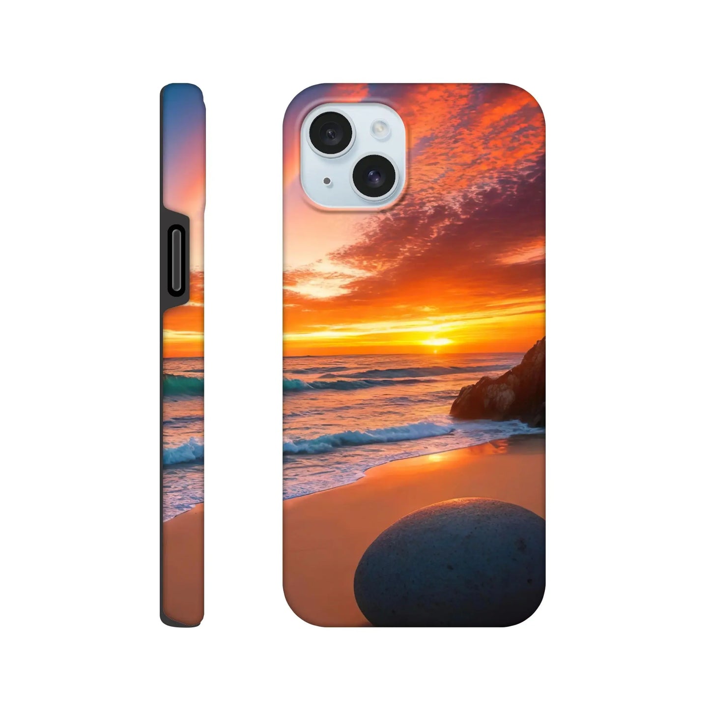 Smartphone-Hülle "Hart" - Strandlandschaft - Foto Stil, KI-Kunst, Landschaften, iPhone-15-Plus - RolConArt
