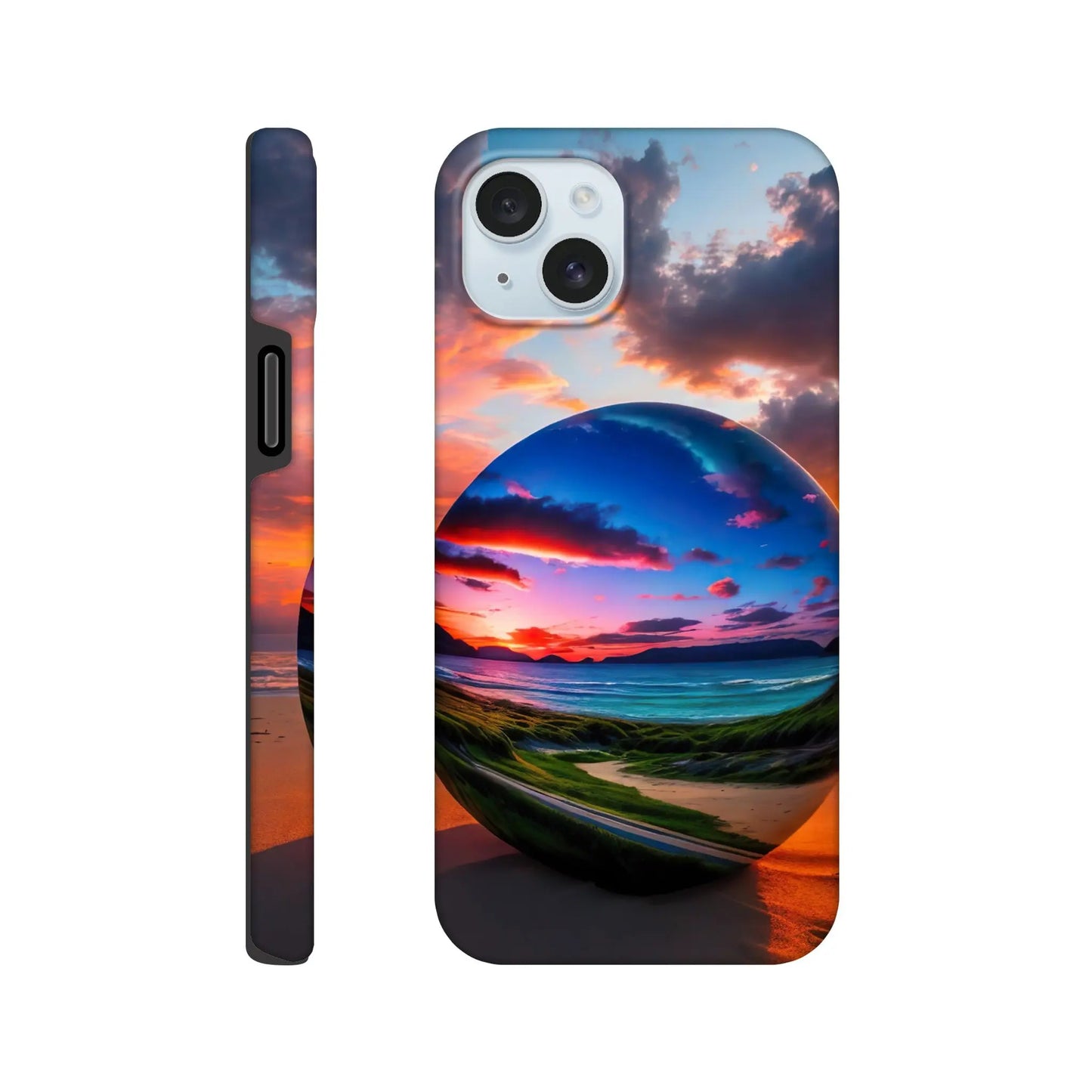 Smartphone-Hülle "Hart" - Strandlandschaft - Foto Stil, KI-Kunst, Landschaften, iPhone-15-Plus - RolConArt