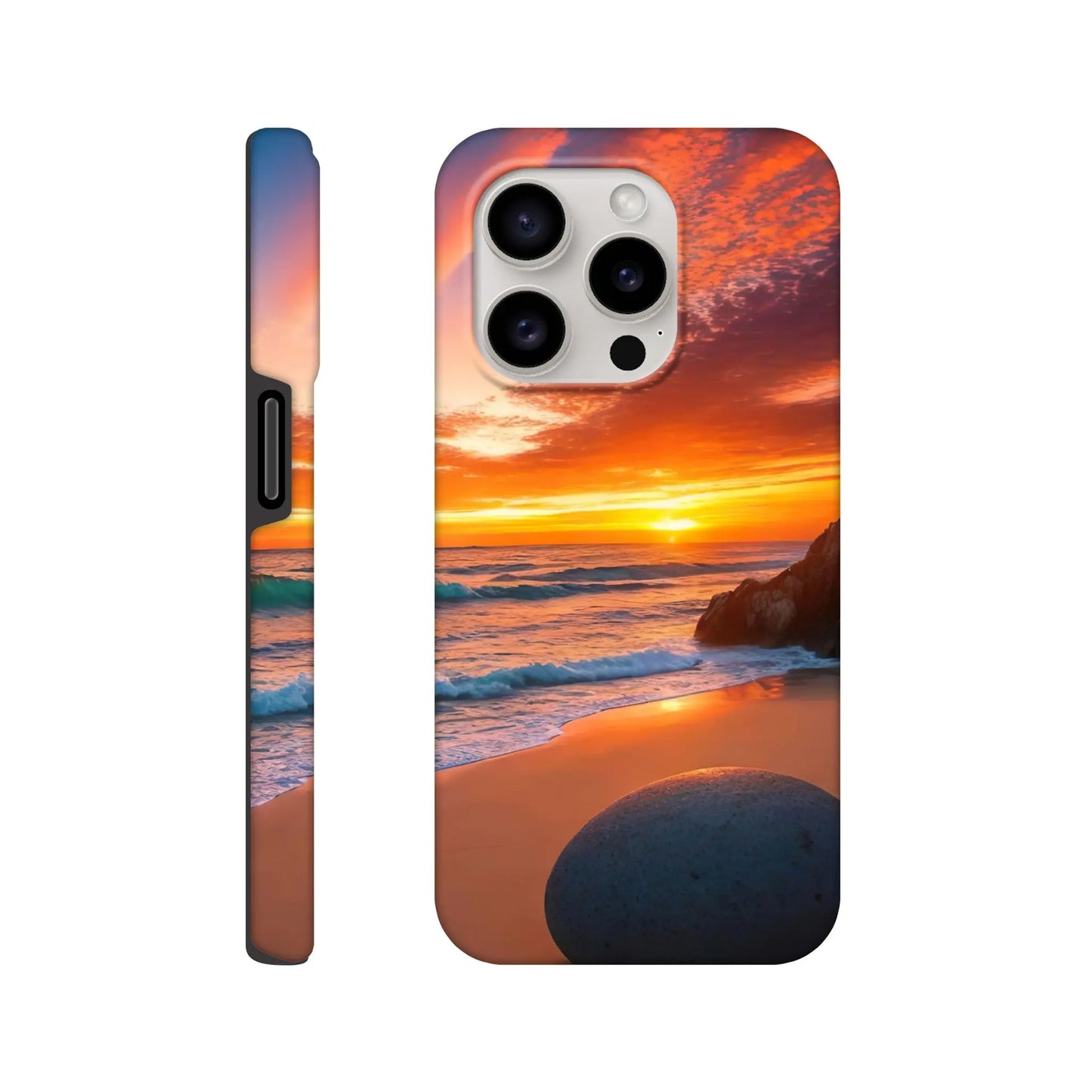 Smartphone-Hülle "Hart" - Strandlandschaft - Foto Stil, KI-Kunst, Landschaften, iPhone-15-Pro - RolConArt