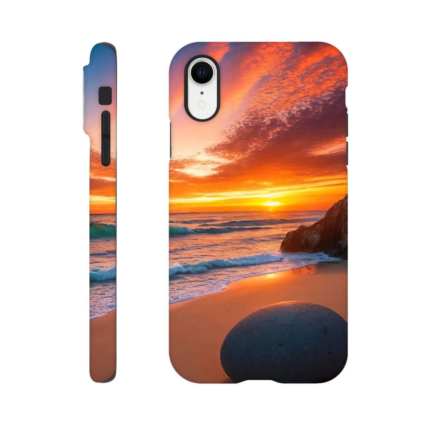 Smartphone-Hülle "Hart" - Strandlandschaft - Foto Stil, KI-Kunst, Landschaften, iPhone-XR - RolConArt