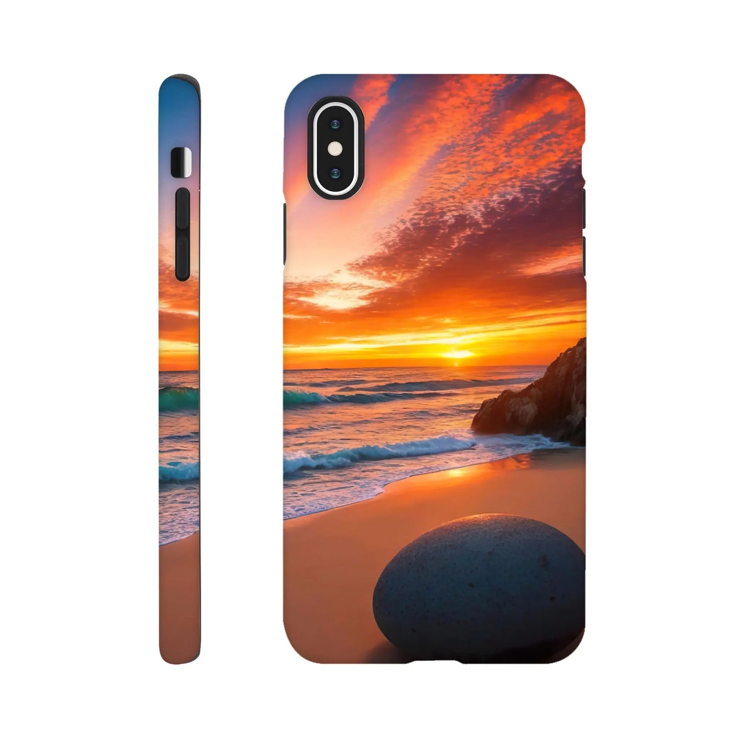 Smartphone-Hülle "Hart" - Strandlandschaft - Foto Stil, KI-Kunst, Landschaften, iPhone-XS-Max - RolConArt