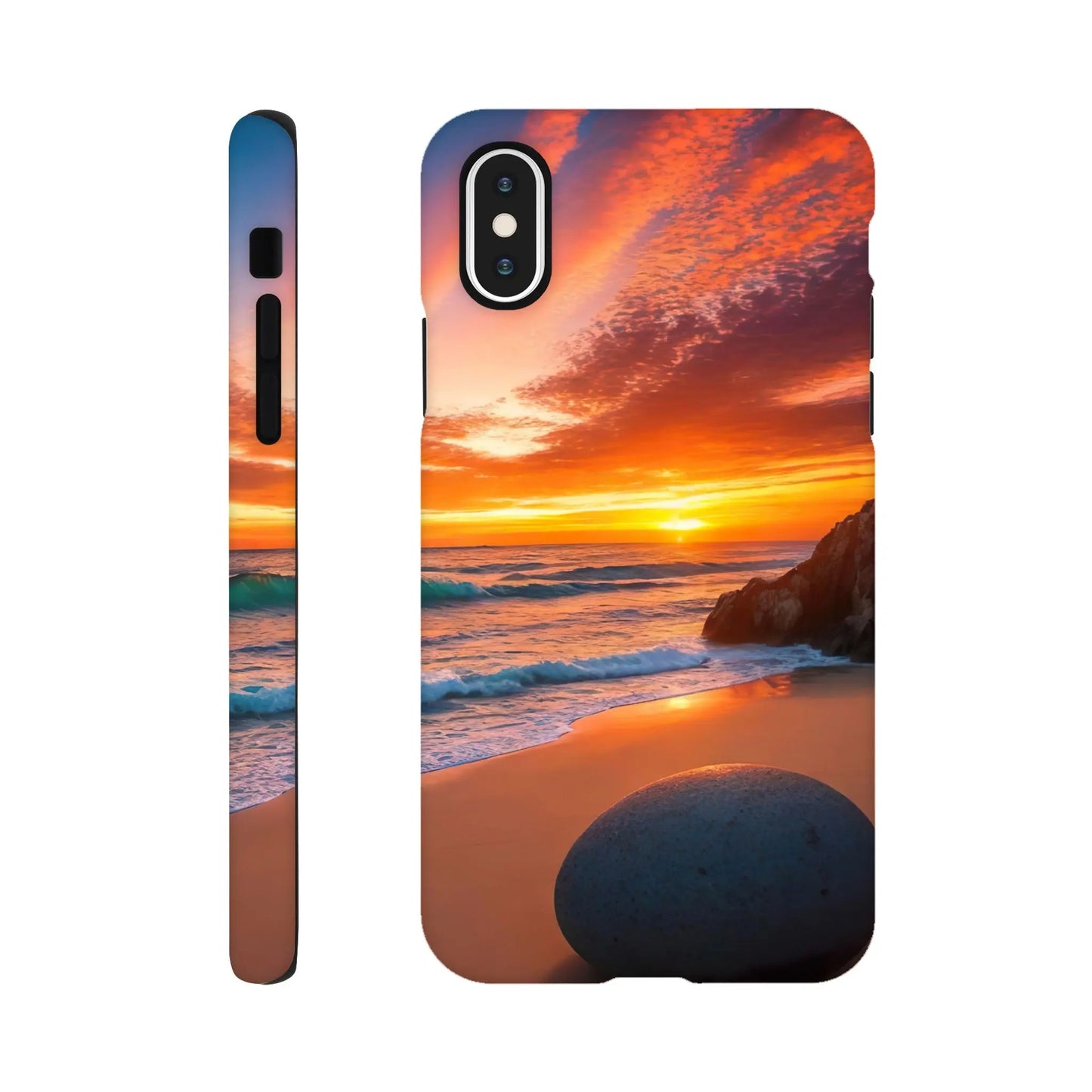 Smartphone-Hülle "Hart" - Strandlandschaft - Foto Stil, KI-Kunst, Landschaften, iPhone-XS - RolConArt