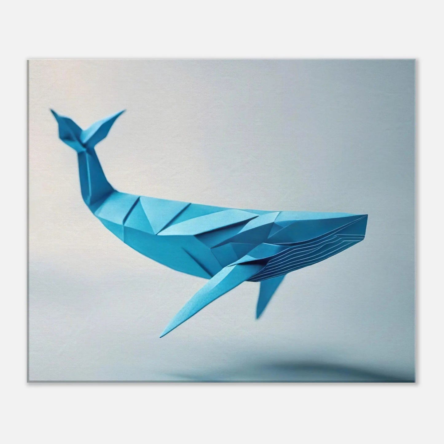 Leinwandbild - Blauwal - Origami Stil, KI-Kunst - RolConArt, Origami Kunst, 50x60-cm-20x24