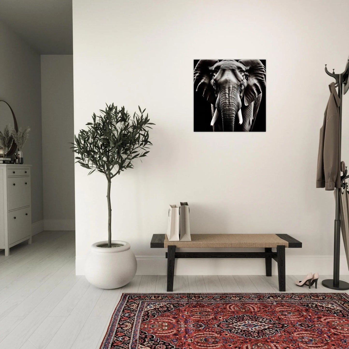 Moderner Forex-Druck - Elefant - Foto Stil, KI-Kunst RolConArt