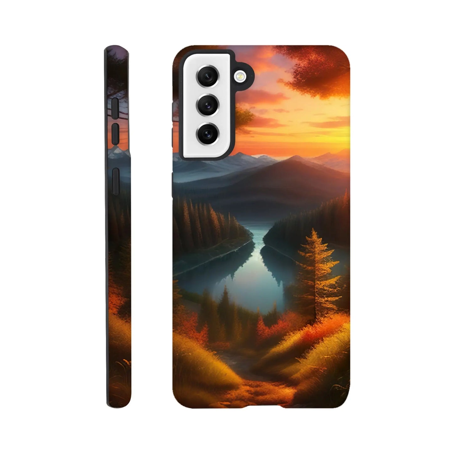 Smartphone-Hülle "Hart" - Bergpanorama - Digitaler Stil, KI-Kunst RolConArt, Landschaften, Galaxy-S21-Plus