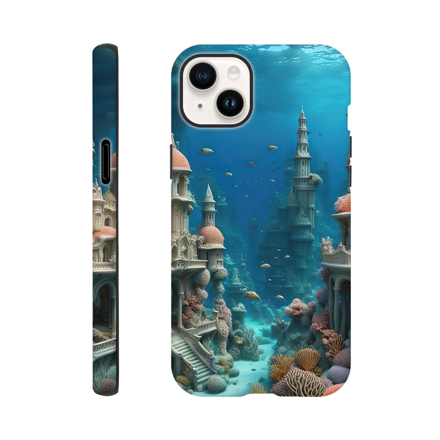 Smartphone-Hülle "Hart" - Unterwasserwelt - Digitaler Stil, KI-Kunst RolConArt, Unterwasserlandschaften, iPhone-14-Plus