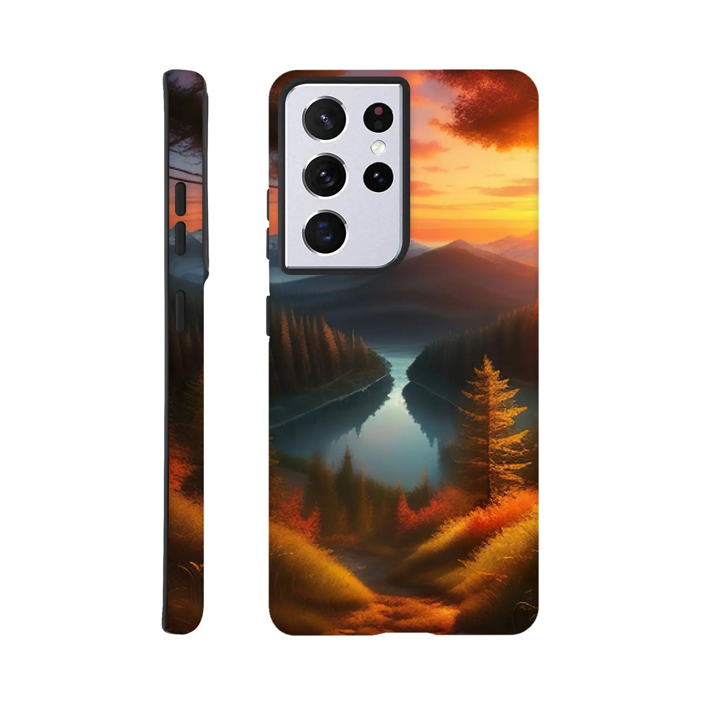 Smartphone-Hülle "Hart" - Bergpanorama - Digitaler Stil, KI-Kunst RolConArt, Landschaften, Galaxy-S21-Ultra