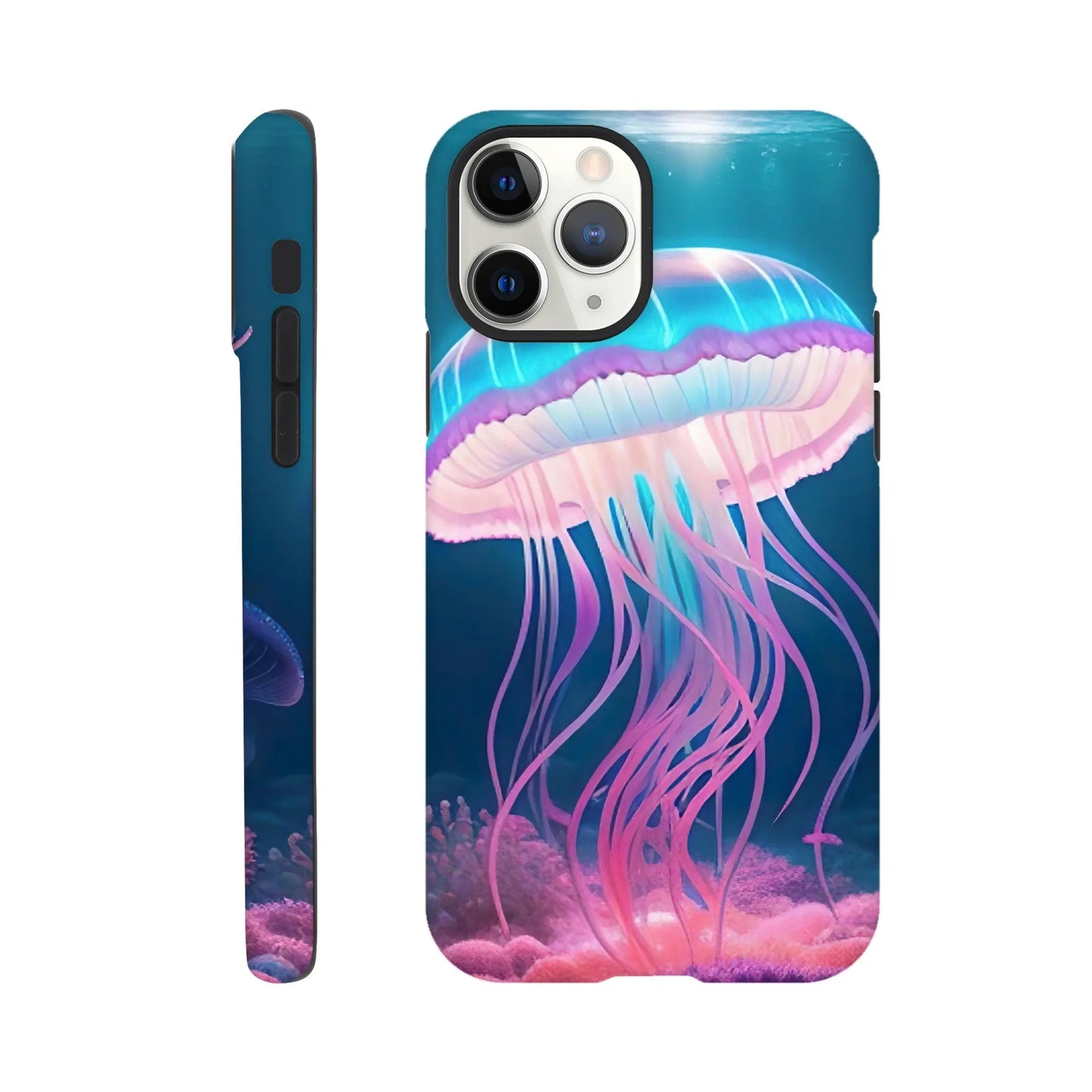 Smartphone-Hülle "Hart" - Qualle - Digitaler Stil, KI-Kunst RolConArt, Unterwasserlandschaften, iPhone-11-Pro
