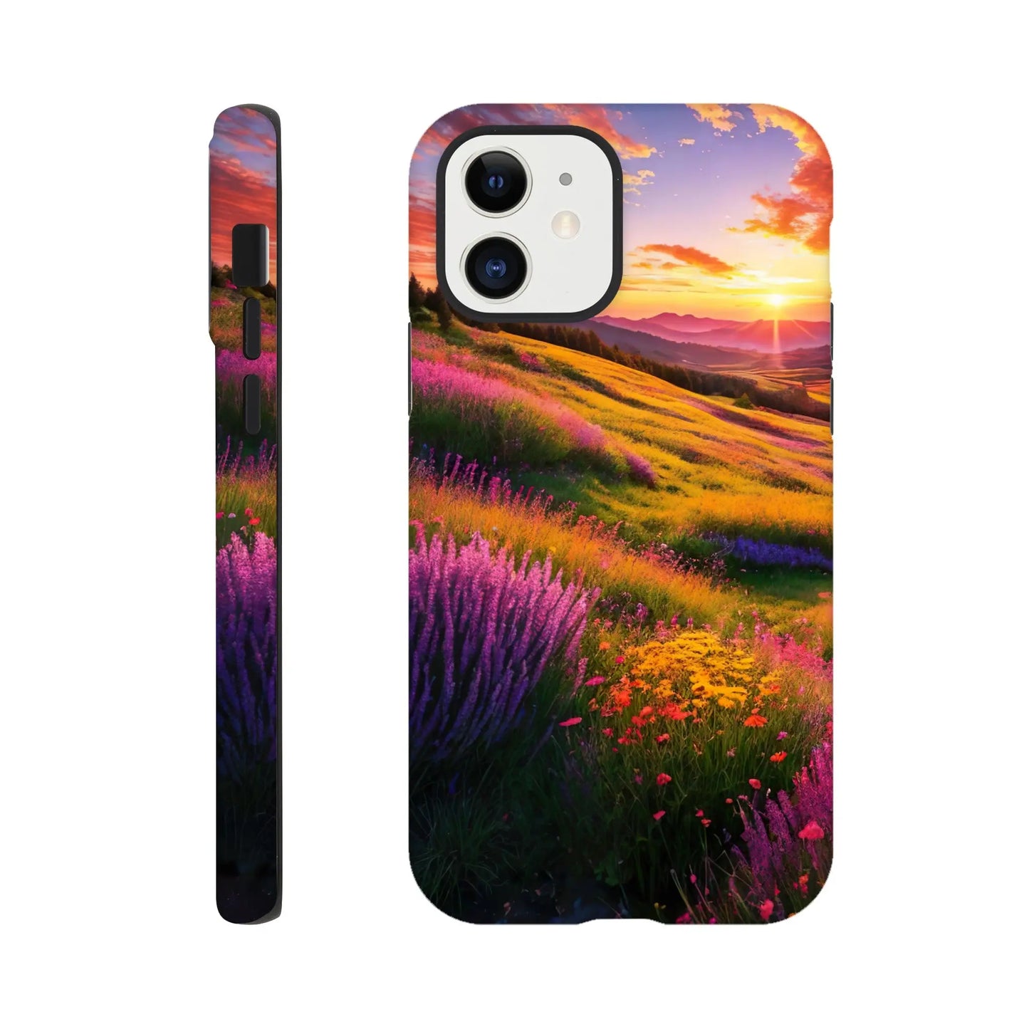 Smartphone-Hülle "Hart" - Berglandschaft - Foto Stil, KI-Kunst RolConArt, Landschaften, iPhone-12