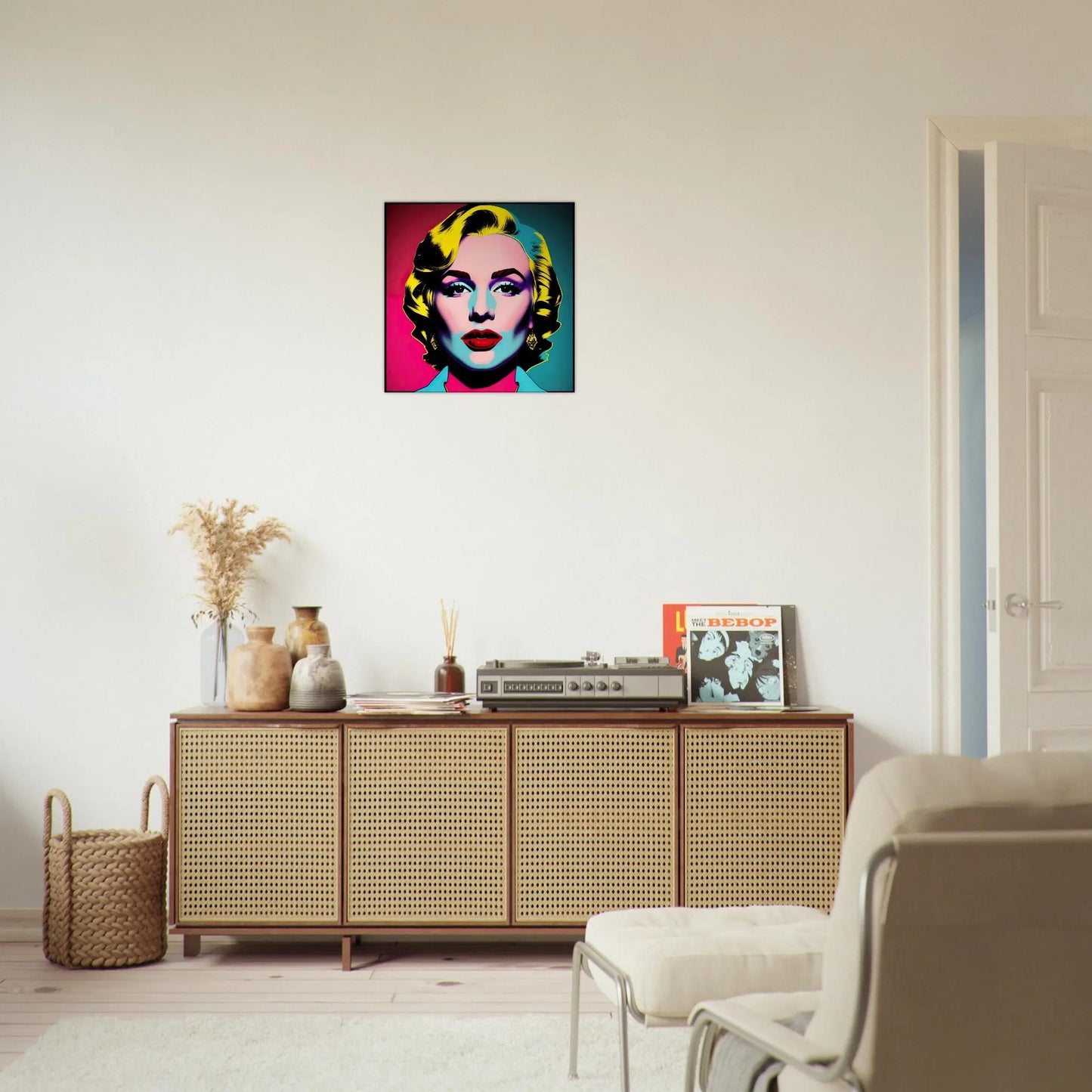 Leinwandbild - Frauenporträt im Pop Art Stil, KI-Kunst - RolConArt, Pop Art - Porträts,