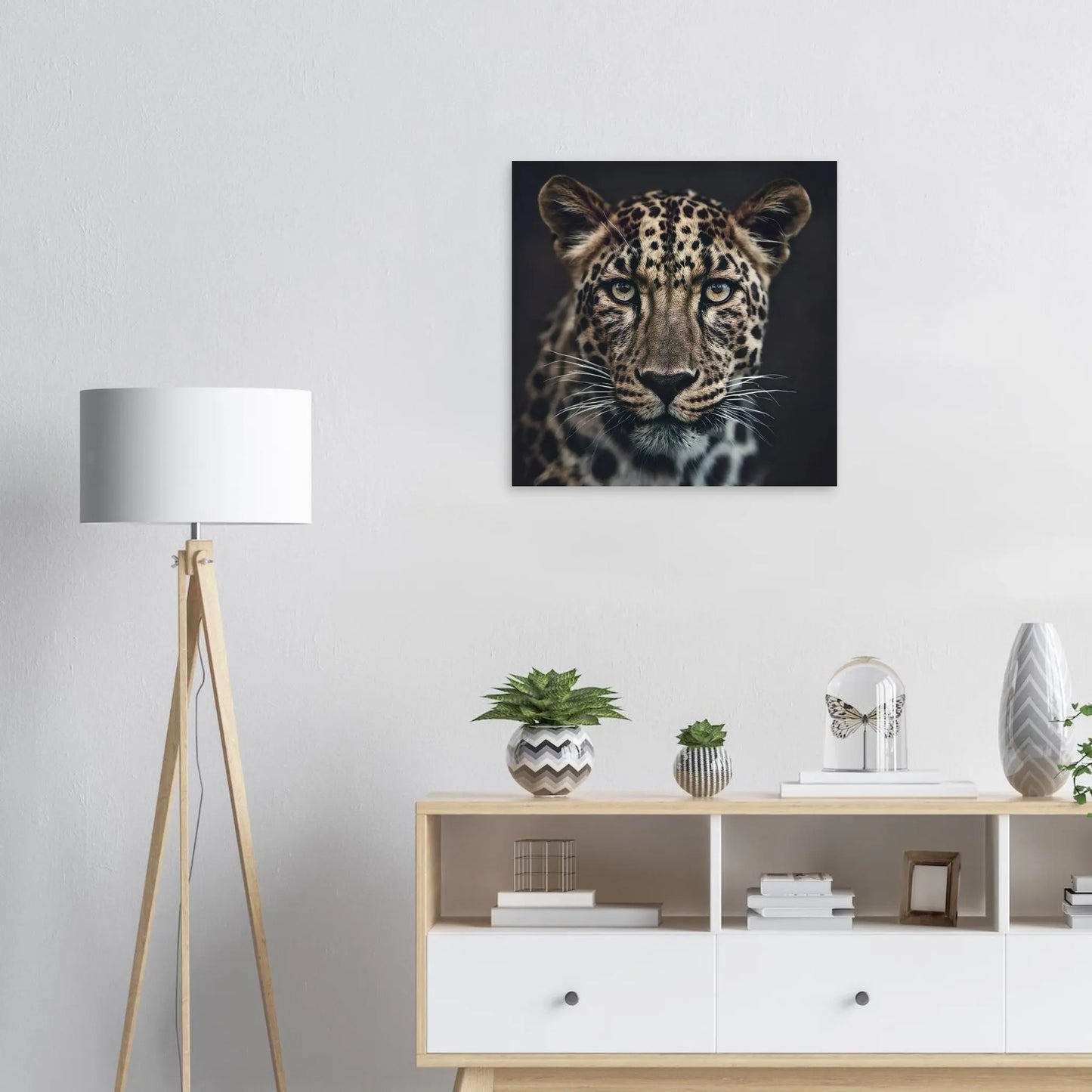 Moderner Forex-Druck - Leopard - Foto Stil, KI-Kunst RolConArt