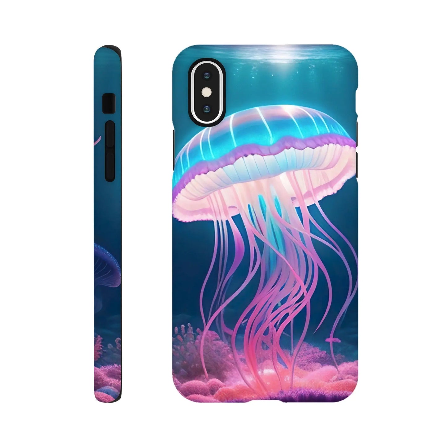 Smartphone-Hülle "Hart" - Qualle - Digitaler Stil, KI-Kunst RolConArt, Unterwasserlandschaften, iPhone-X