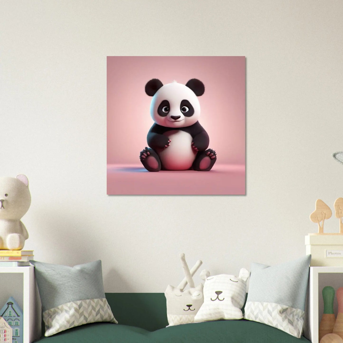 Aluminiumdruck - Pandabär - Kinderbild, 3D-Stil, KI-Kunst RolConArt