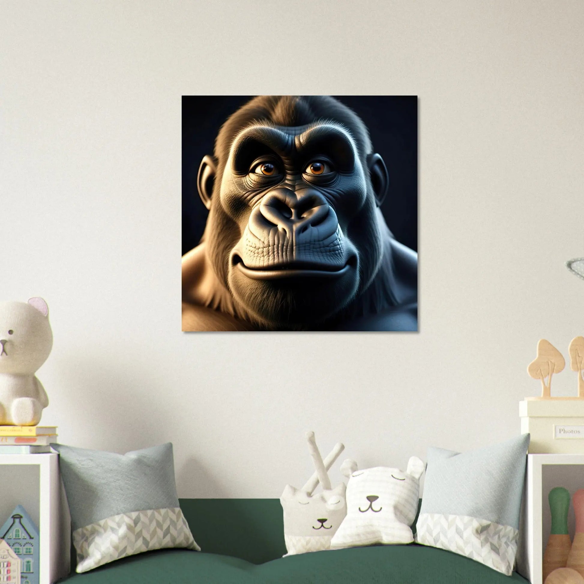 Aluminiumdruck - Cooler Gorilla - Kinderbild, 3D-Stil, KI-Kunst RolConArt
