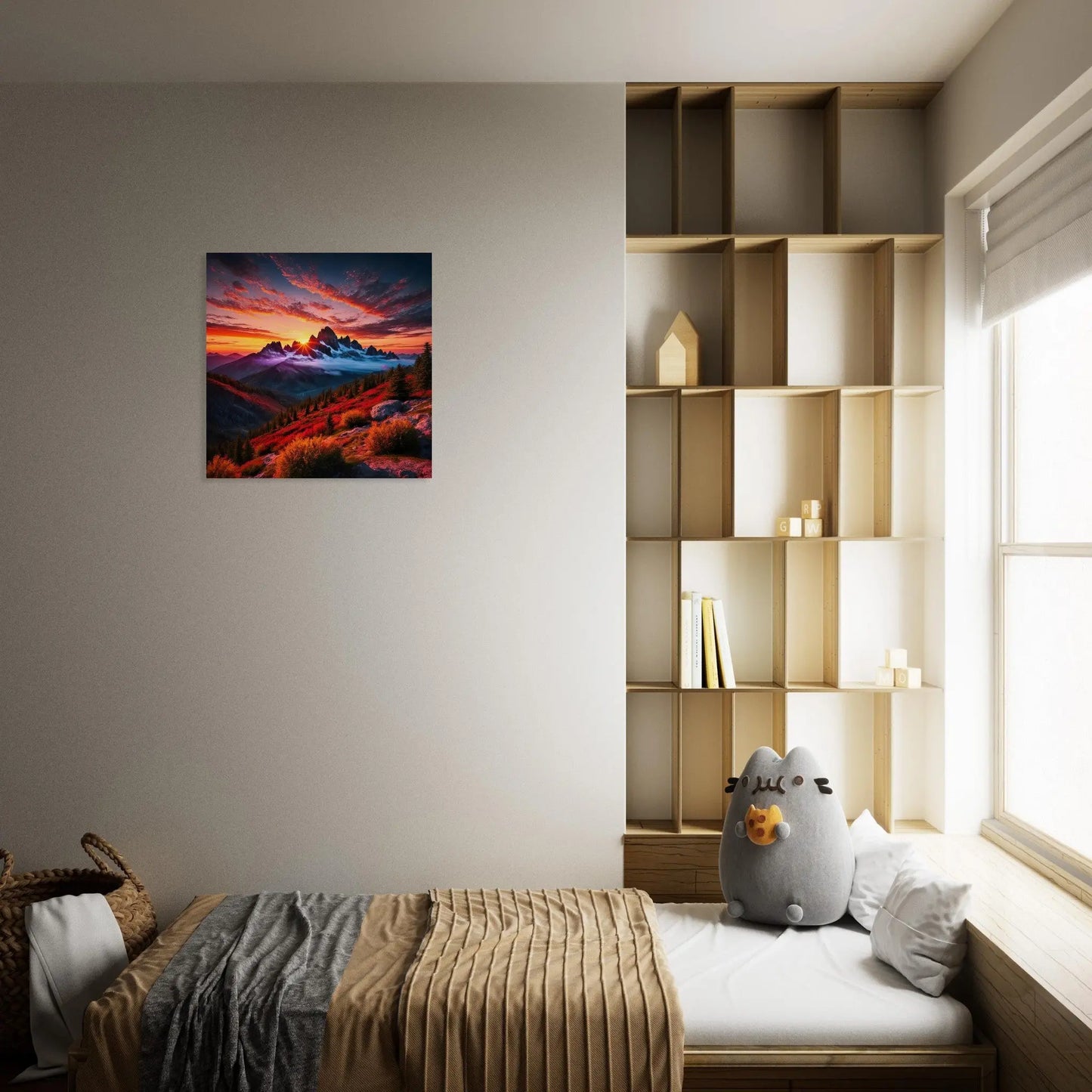 Moderner Forex-Druck - Bergpanorama - Foto Stil, KI-Kunst - RolConArt, Landschaften,