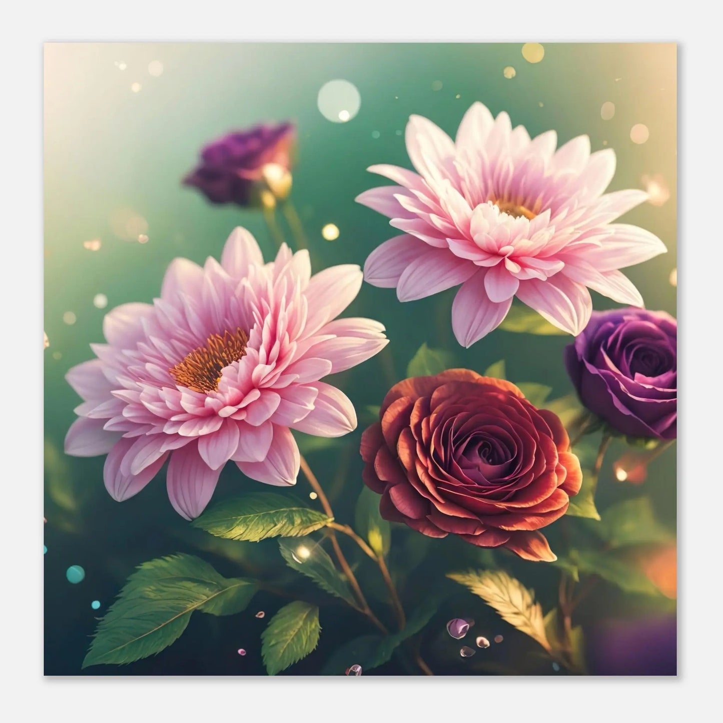 Aluminiumdruck - Blumen Vielfalt - Foto Stil, KI-Kunst - RolConArt, Pflanzen,